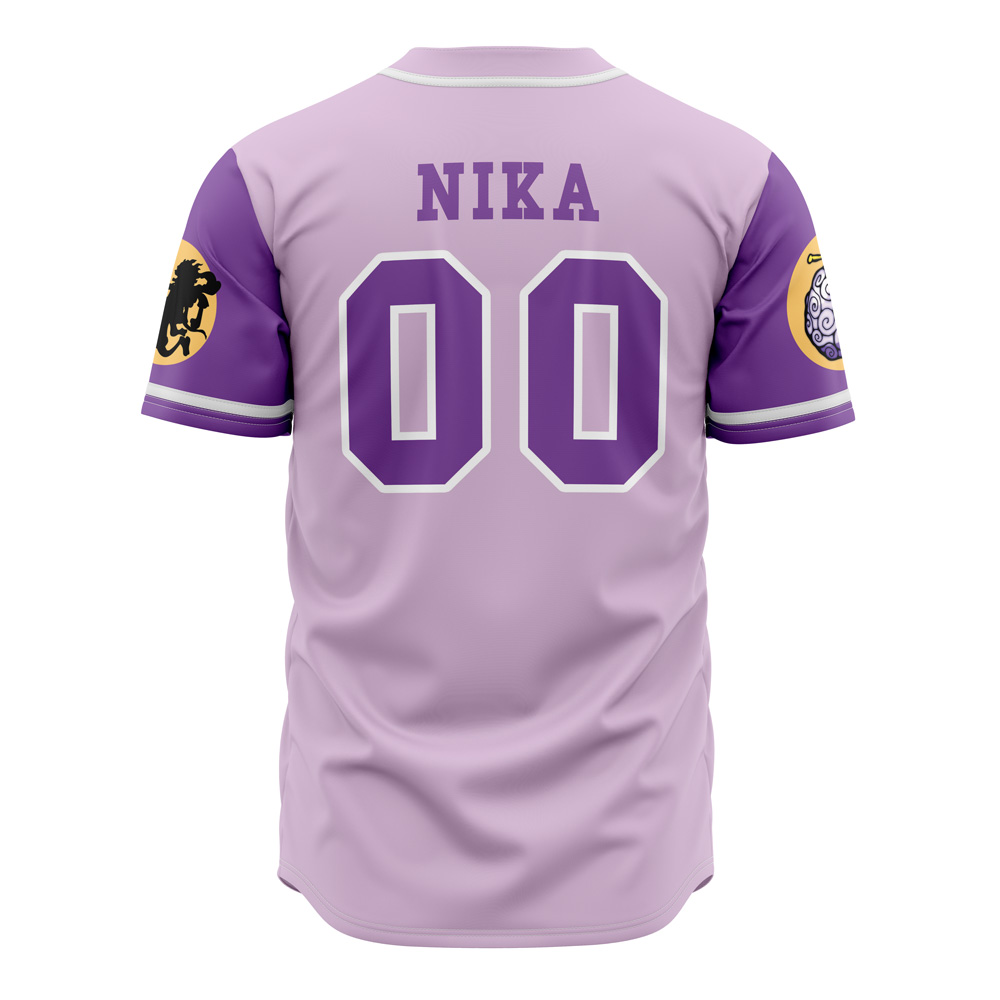 Mckenzieshoponline Luffys Gear 5 Sun God Nika One Piece Personalized Baseball Jersey For Fans - Image 3