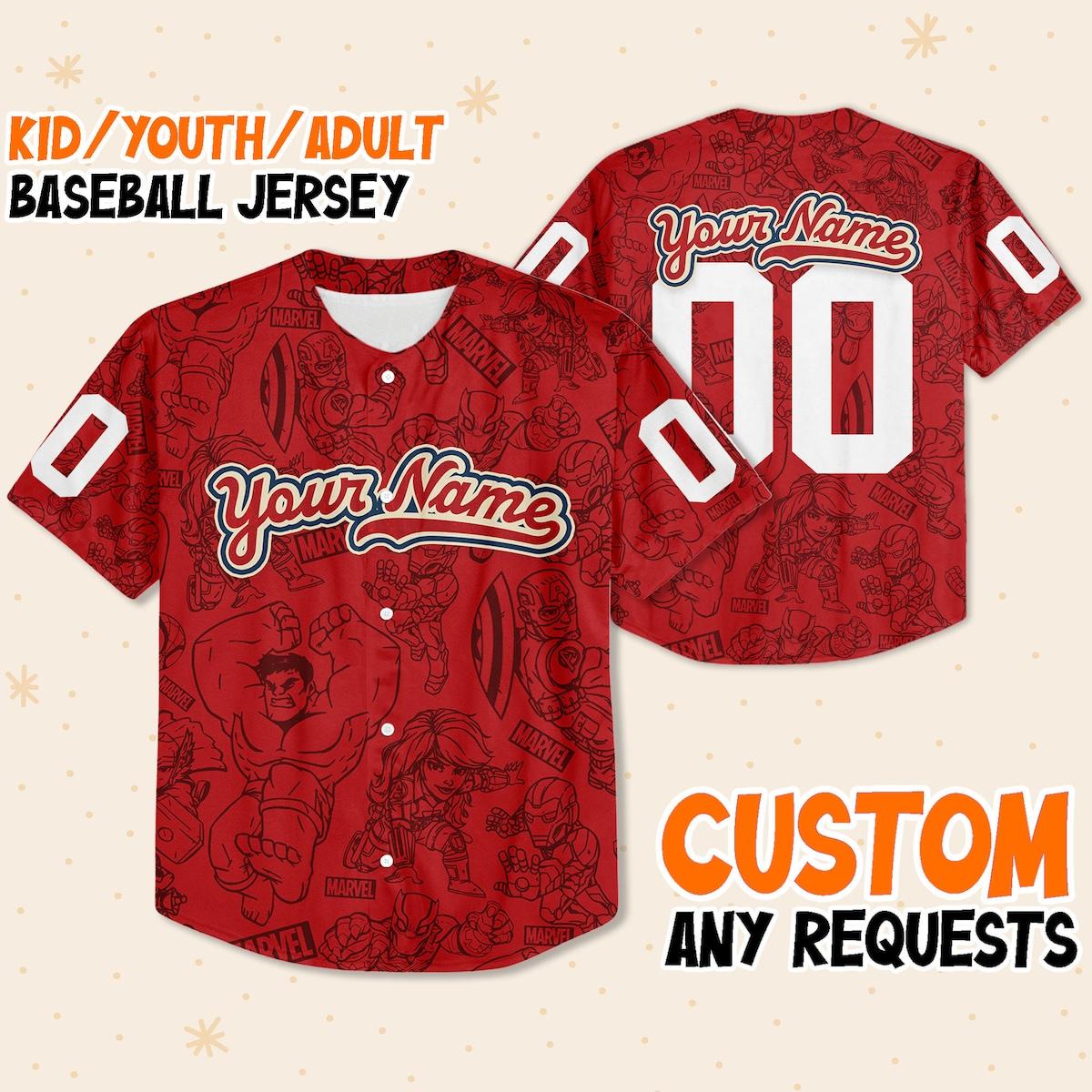 Mckenzieshoponline Marvel Superhero Adventures Cute Disney Personalized Baseball Jersey For Fans