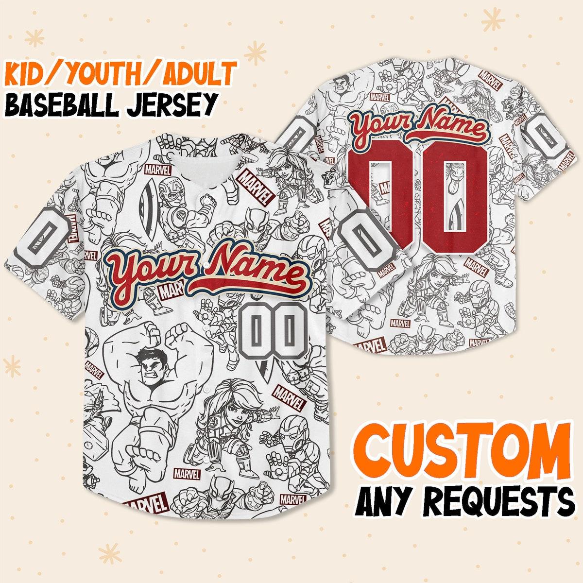 Mckenzieshoponline Marvel Superhero Adventures Disney Personalized Baseball Jersey For Fans