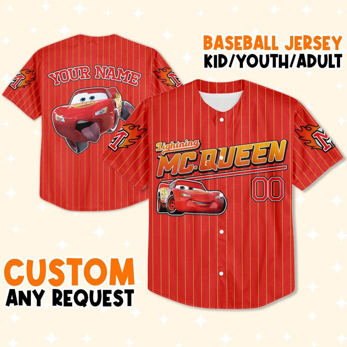 Mckenzieshoponline Mc Queen Red Yellow Lightning Mcqueen Personalized Baseball Jersey For Fans - Image 2