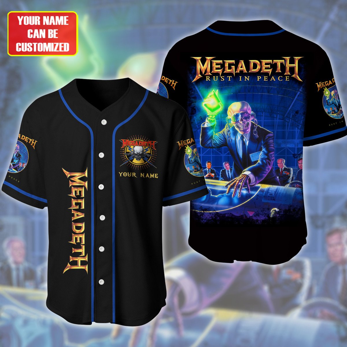 Jerseytrend Megadeth Rust in Peace Band Personalized Baseball Jersey For Fans