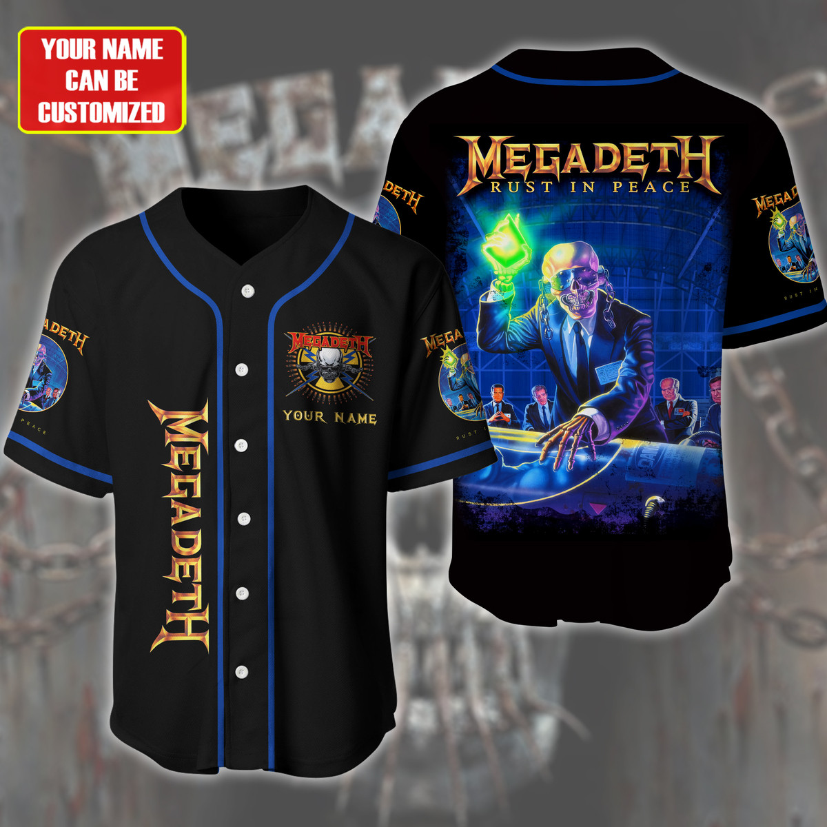 Jerseytrend Megadeth Rust in Peace Band Personalized Baseball Jersey For Fans - Image 2
