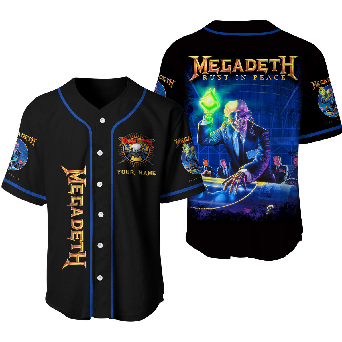 Jerseytrend Megadeth Rust in Peace Band Personalized Baseball Jersey For Fans - Image 3
