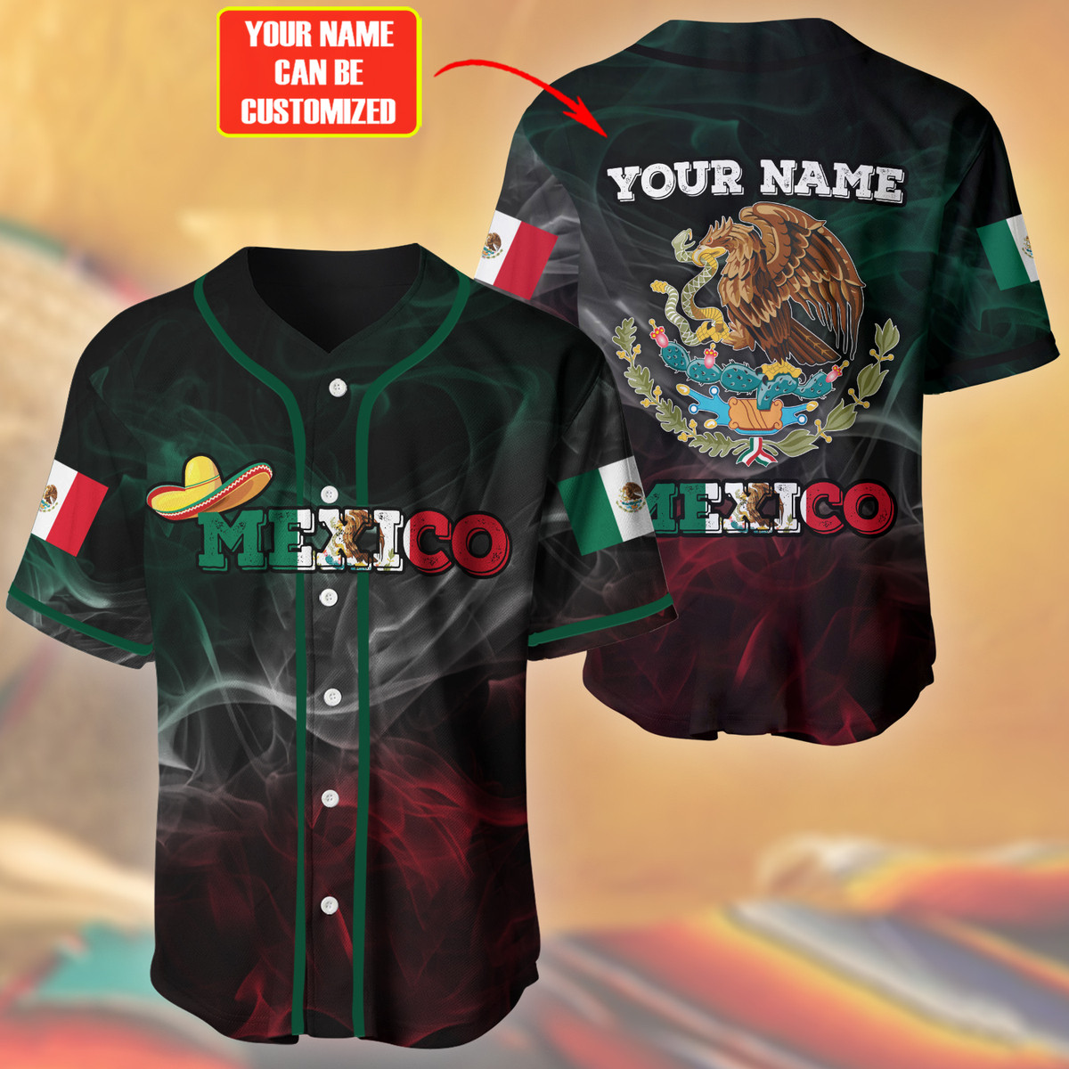 Jerseytrend Mexico Coat Of Arms Personalized Baseball Jersey For Fans - Image 2