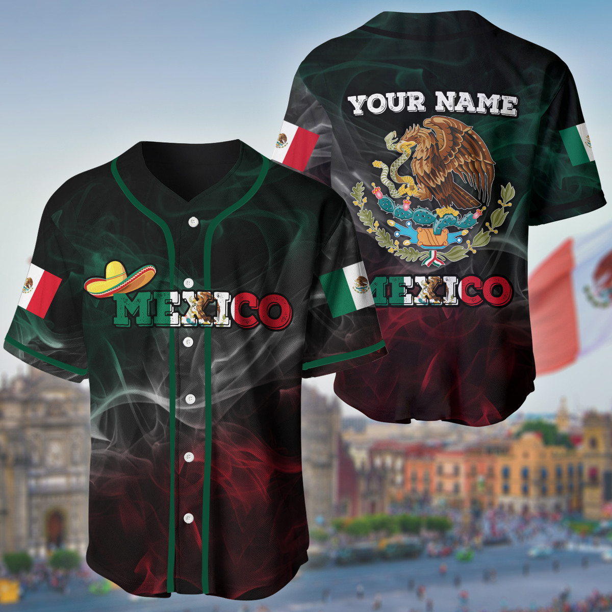Jerseytrend Mexico Coat Of Arms Personalized Baseball Jersey For Fans - Image 3