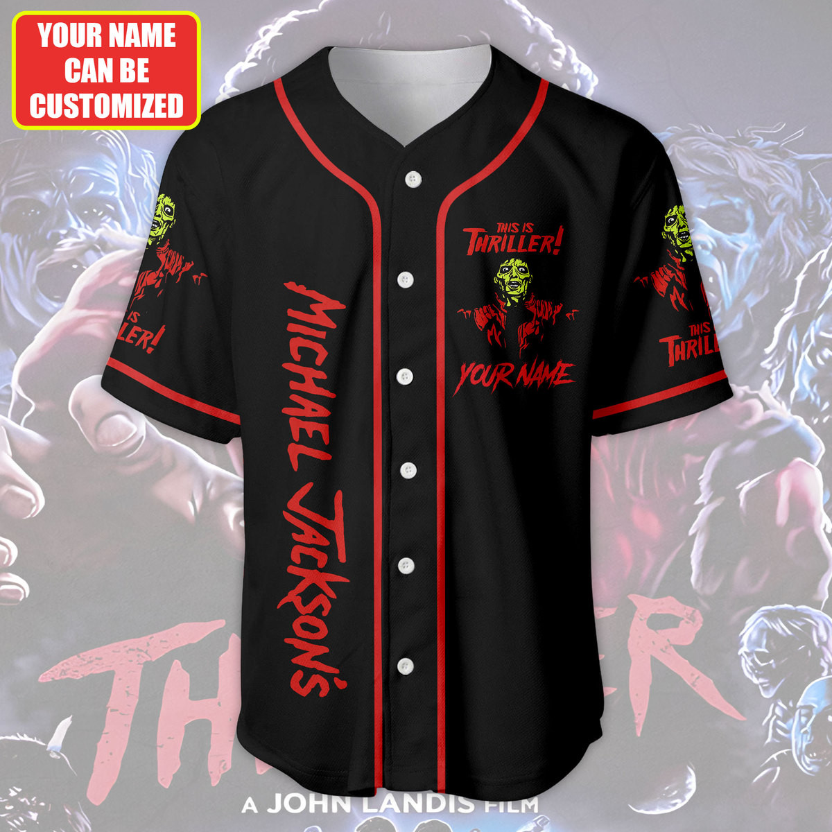 Jerseytrend Michael Jackson Thriller Personalized Baseball Jersey For Fans - Image 3