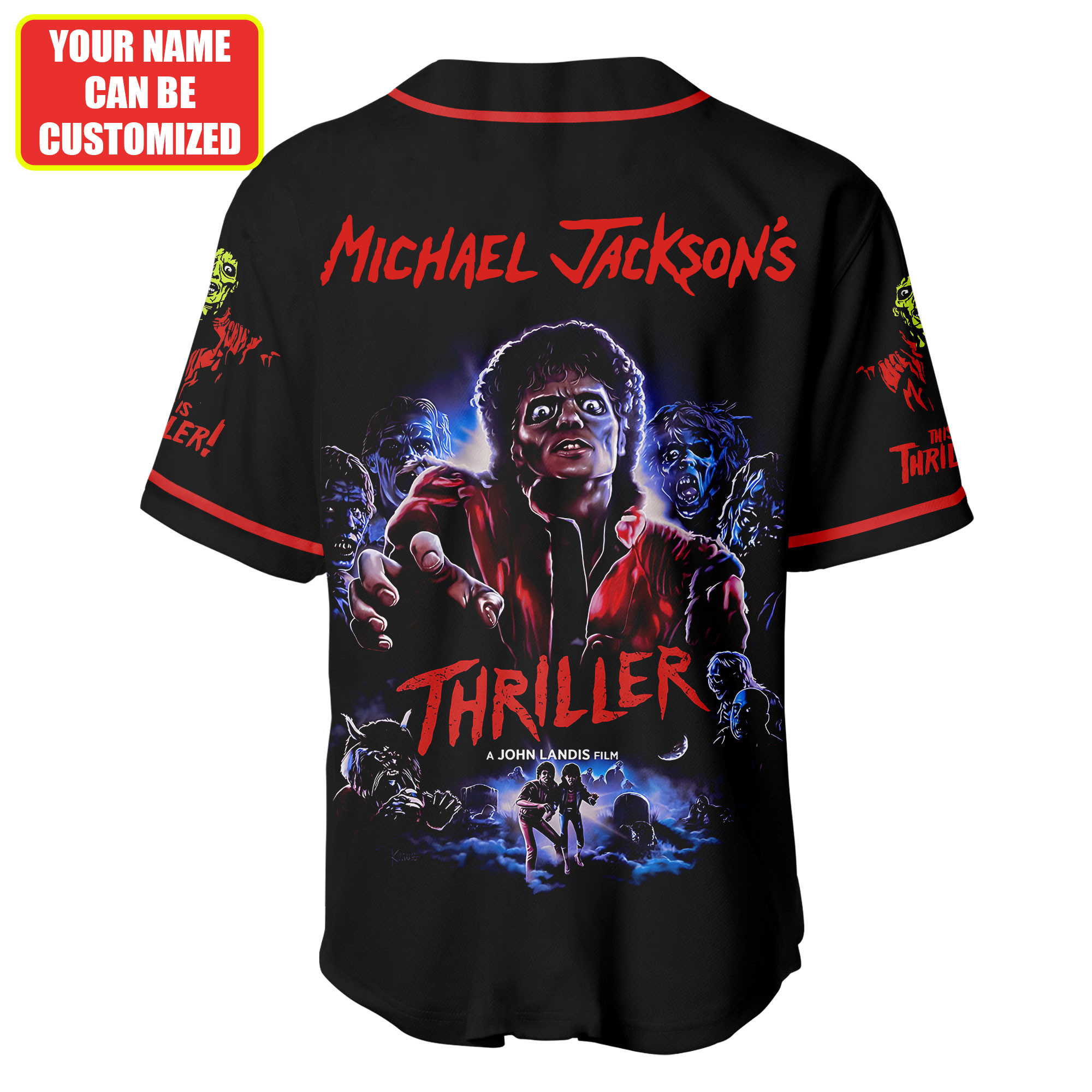 Jerseytrend Michael Jackson Thriller Personalized Baseball Jersey For Fans - Image 5