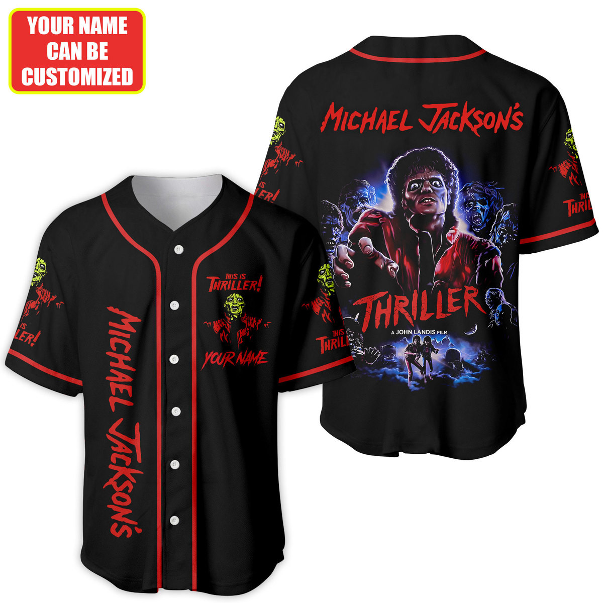 Jerseytrend Michael Jackson Thriller Personalized Baseball Jersey For Fans - Image 2