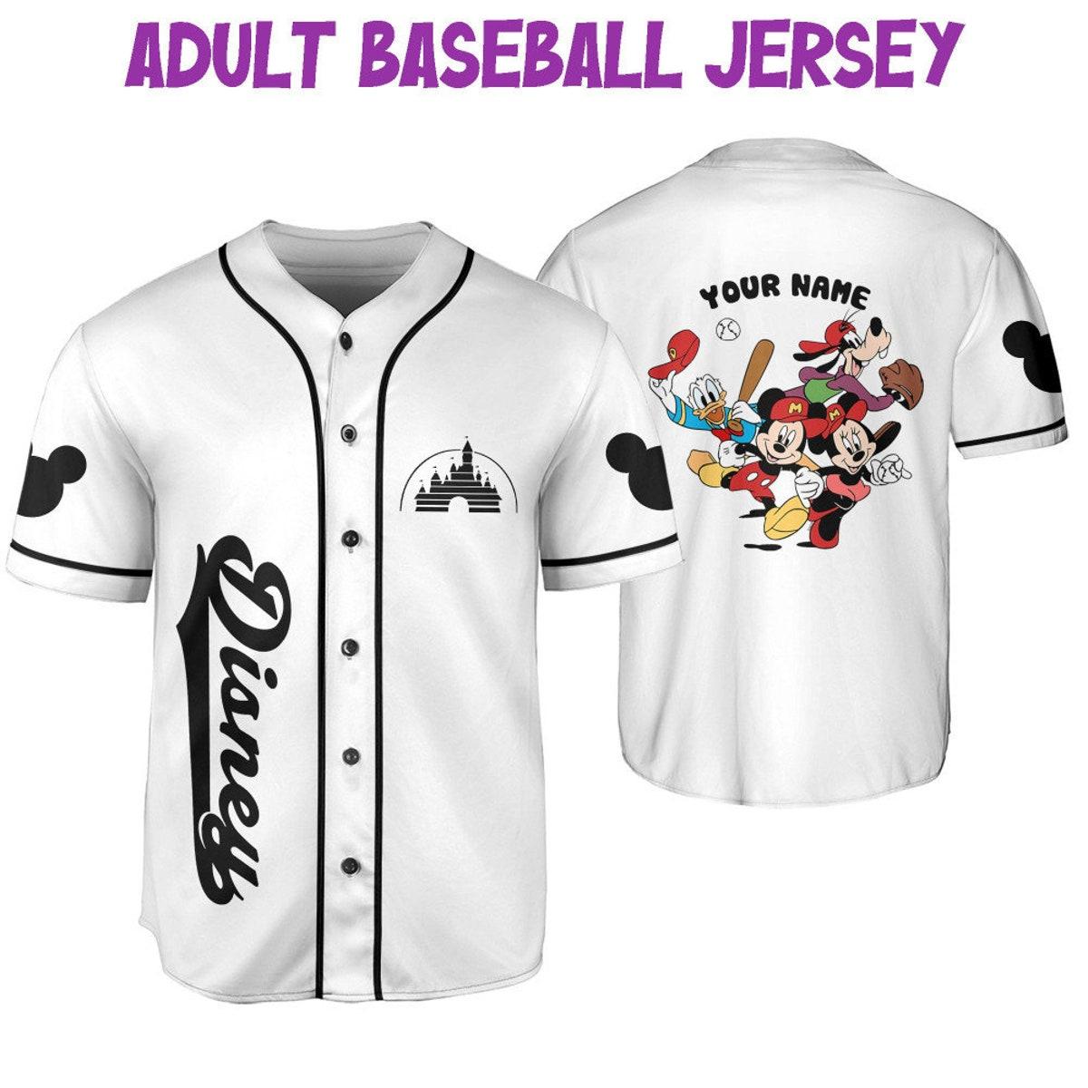 Mckenzieshoponline Mickey Castle Logo White Personalized Baseball Jersey For Fans - Image 7