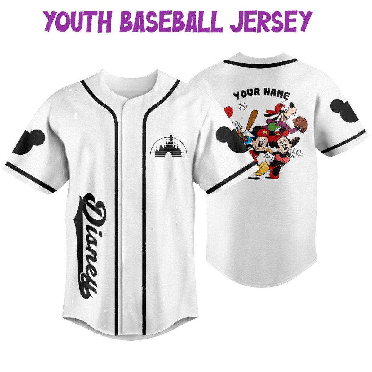 Mckenzieshoponline Mickey Castle Logo White Personalized Baseball Jersey For Fans - Image 6