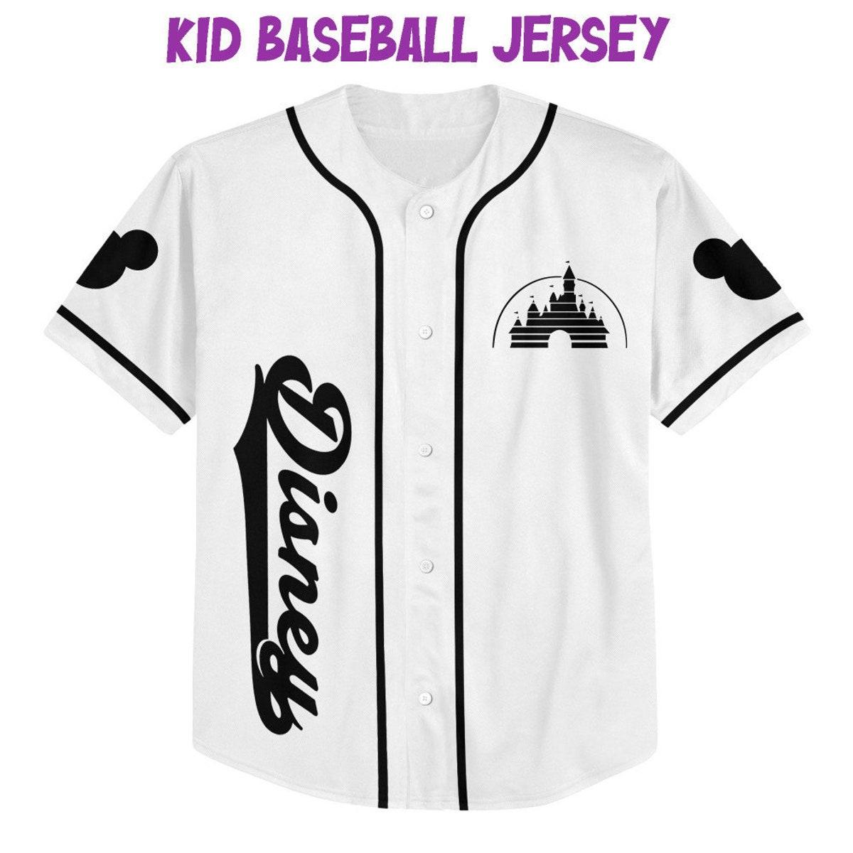 Mckenzieshoponline Mickey Castle Logo White Personalized Baseball Jersey For Fans - Image 3