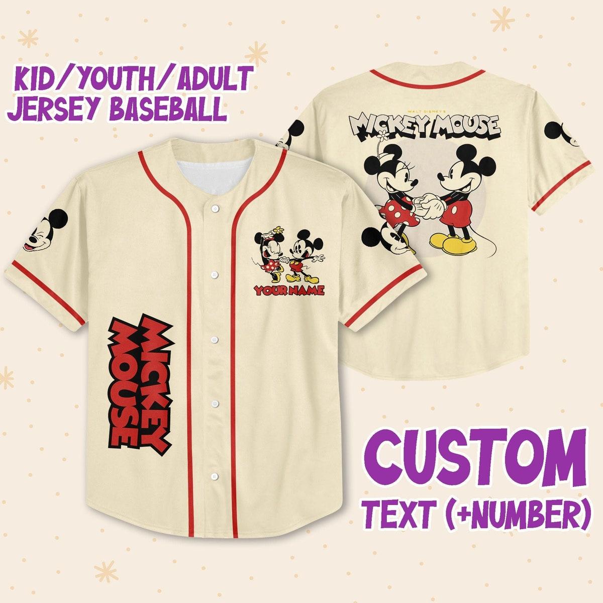 Mckenzieshoponline Mickey Classic Love Name Disney Personalized Baseball Jersey For Fans
