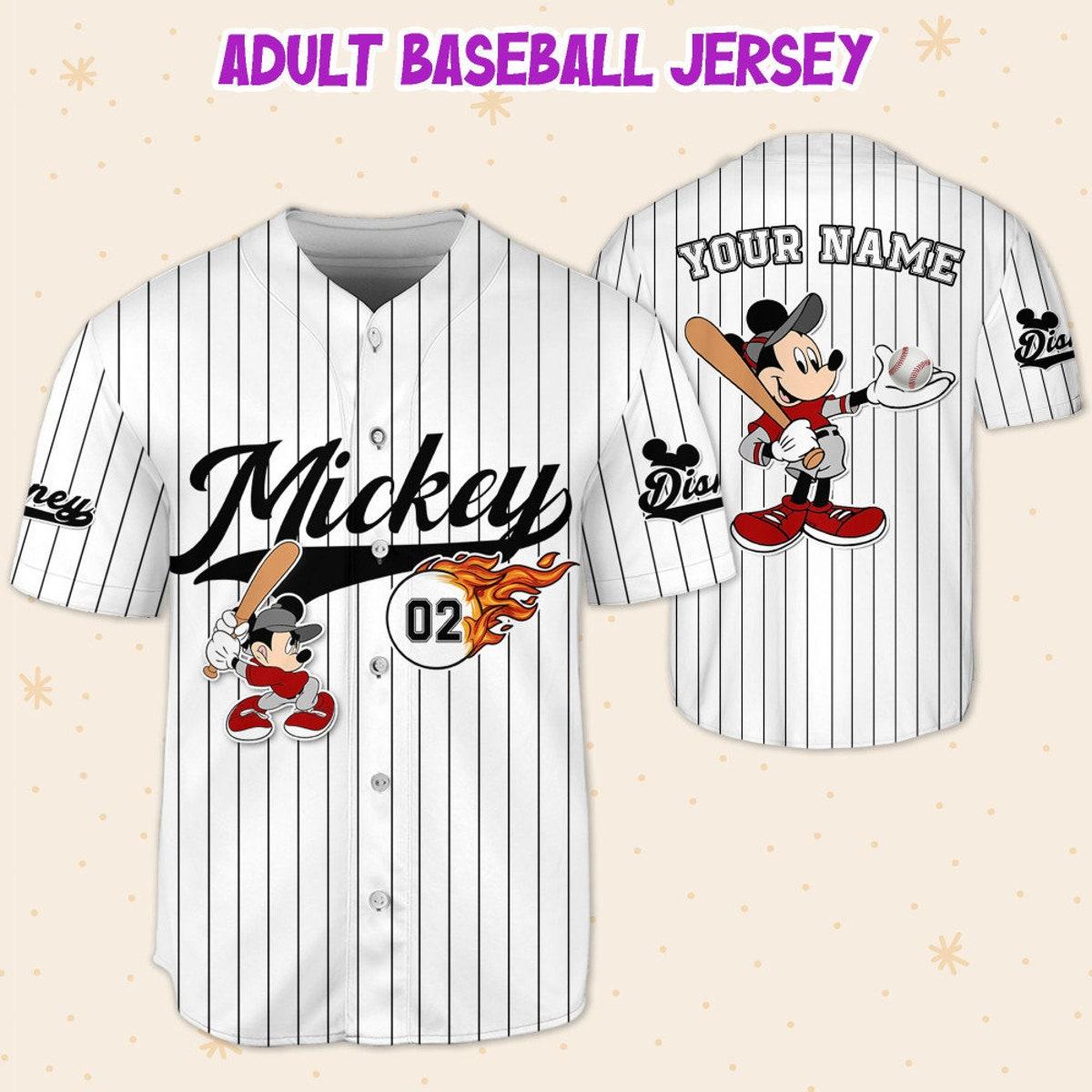 Mckenzieshoponline Mickey Fire Whie Black Disney Personalized Baseball Jersey For Fans - Image 6