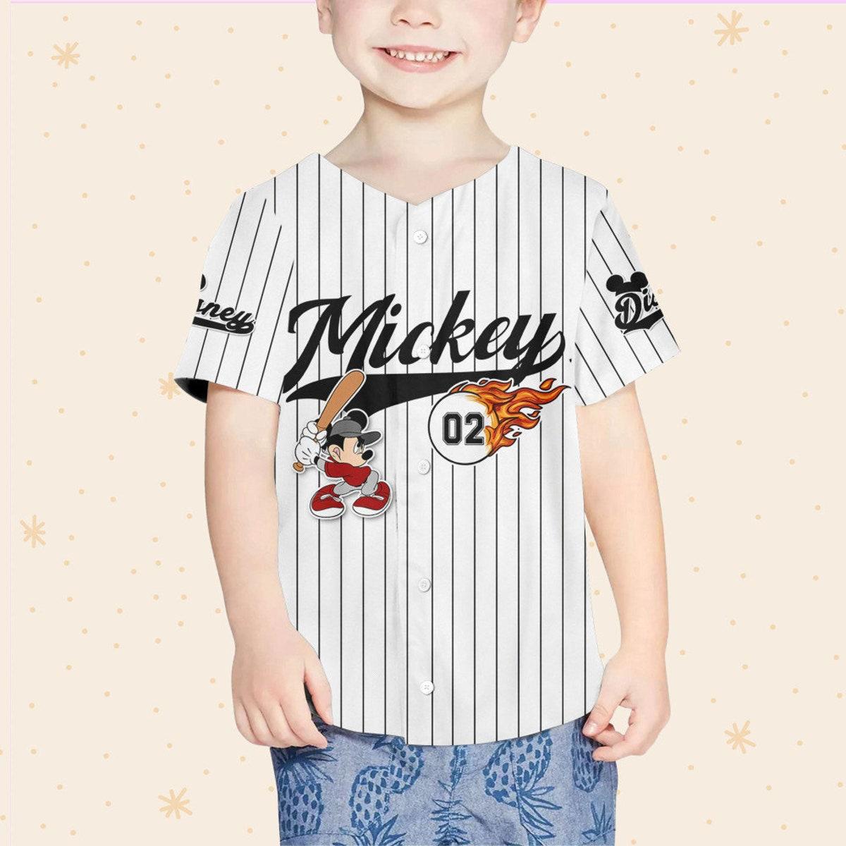 Mckenzieshoponline Mickey Fire Whie Black Disney Personalized Baseball Jersey For Fans - Image 5