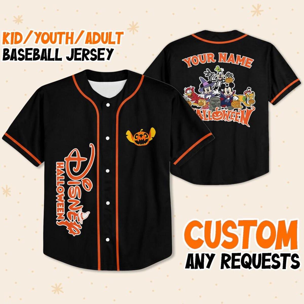 Mckenzieshoponline Mickey Mouse And Friends Halloween Personalized Baseball Jersey For Fans