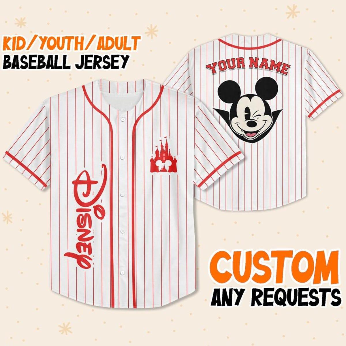 Mckenzieshoponline Mickey Mouse Halloween Magic Kingdom Personalized Baseball Jersey For Fans