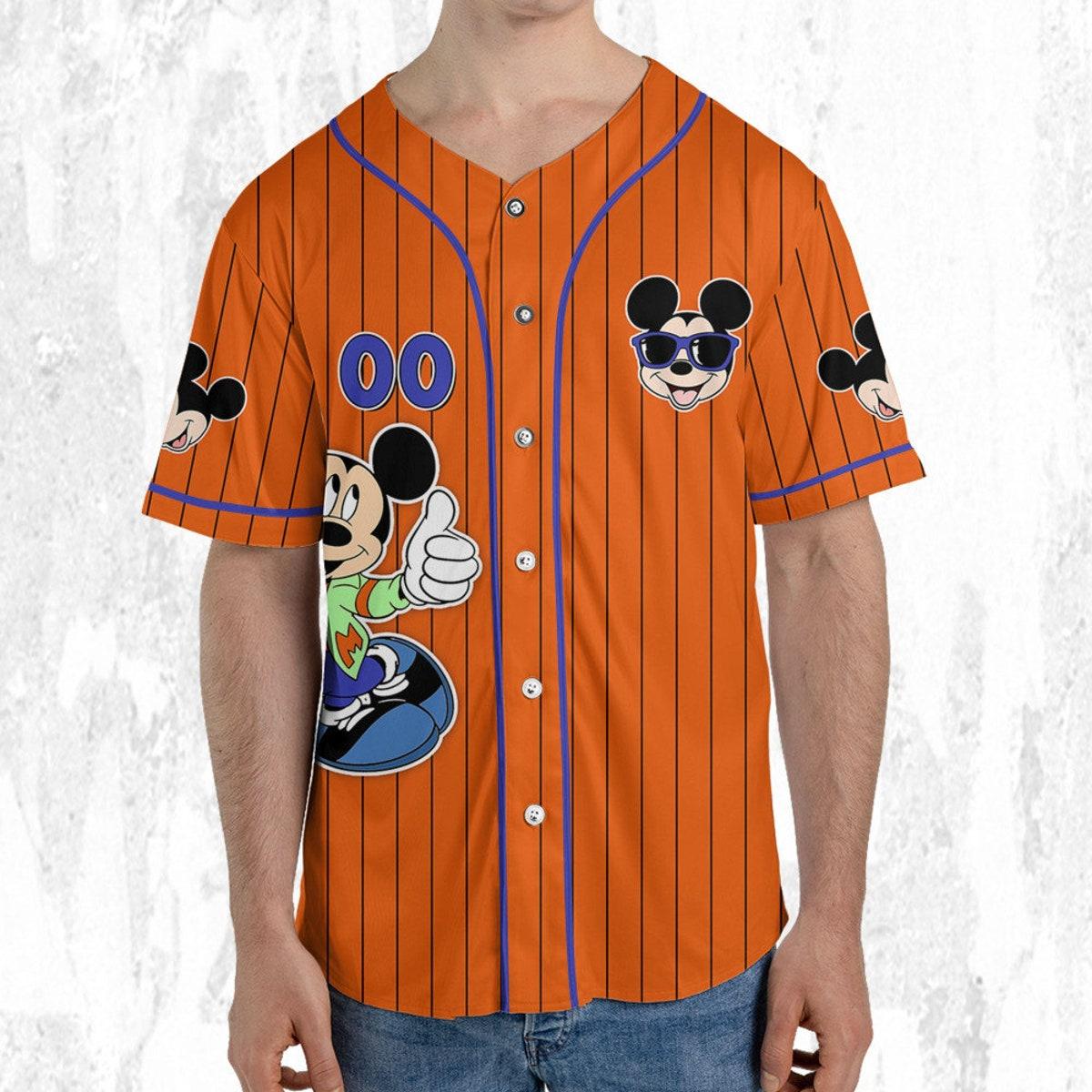 Mckenzieshoponline Mickey Mouse Happy Young Orange Blue Dark Personalized Baseball Jersey For Fans - Image 6