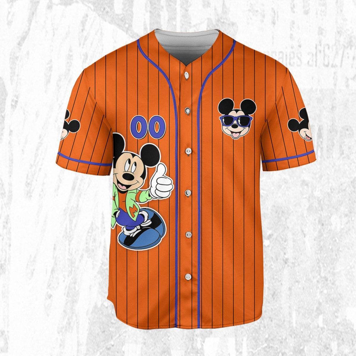 Mckenzieshoponline Mickey Mouse Happy Young Orange Blue Dark Personalized Baseball Jersey For Fans - Image 4