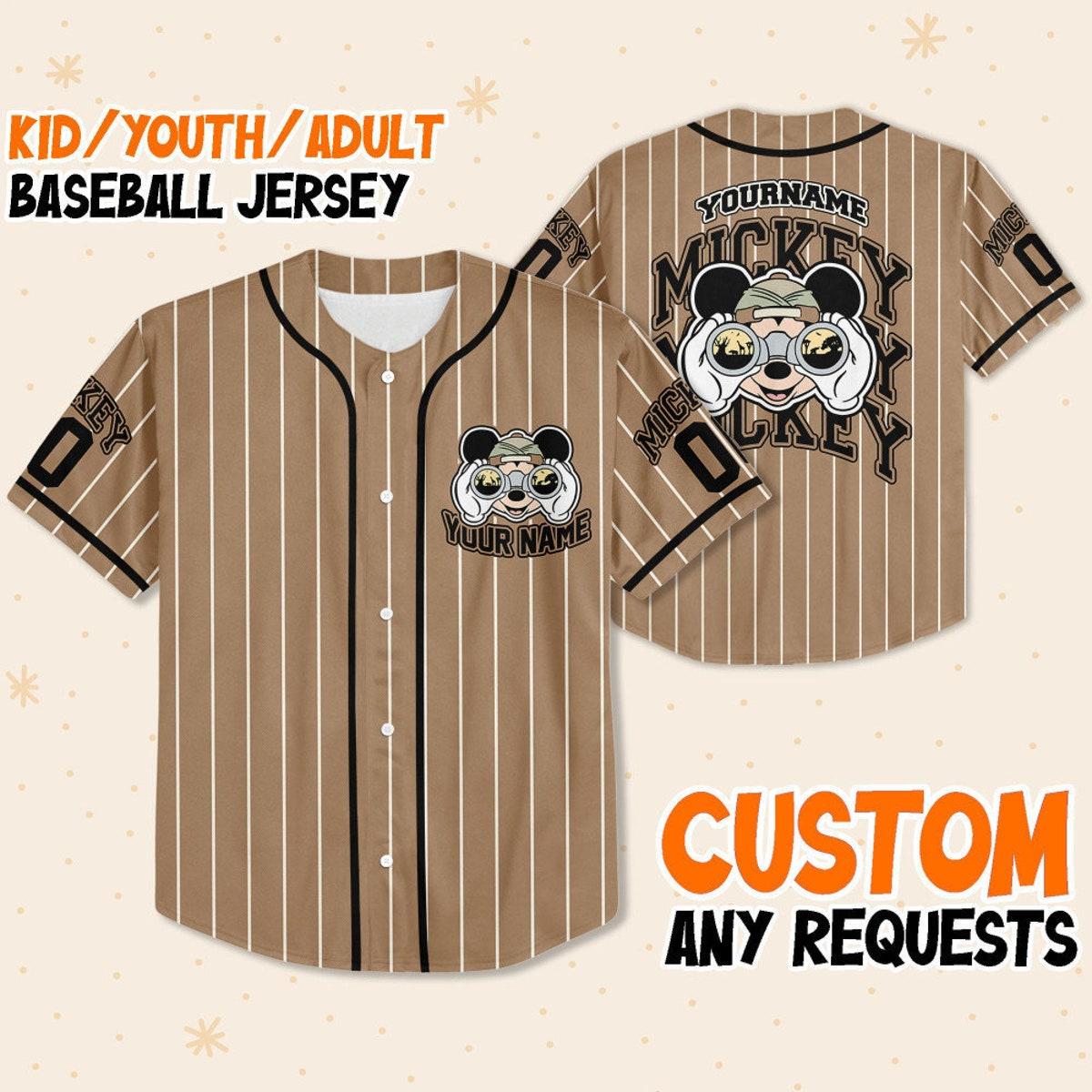 Mckenzieshoponline Mickey Mouse Safari Name Disney Personalized Baseball Jersey For Fans - Image 2