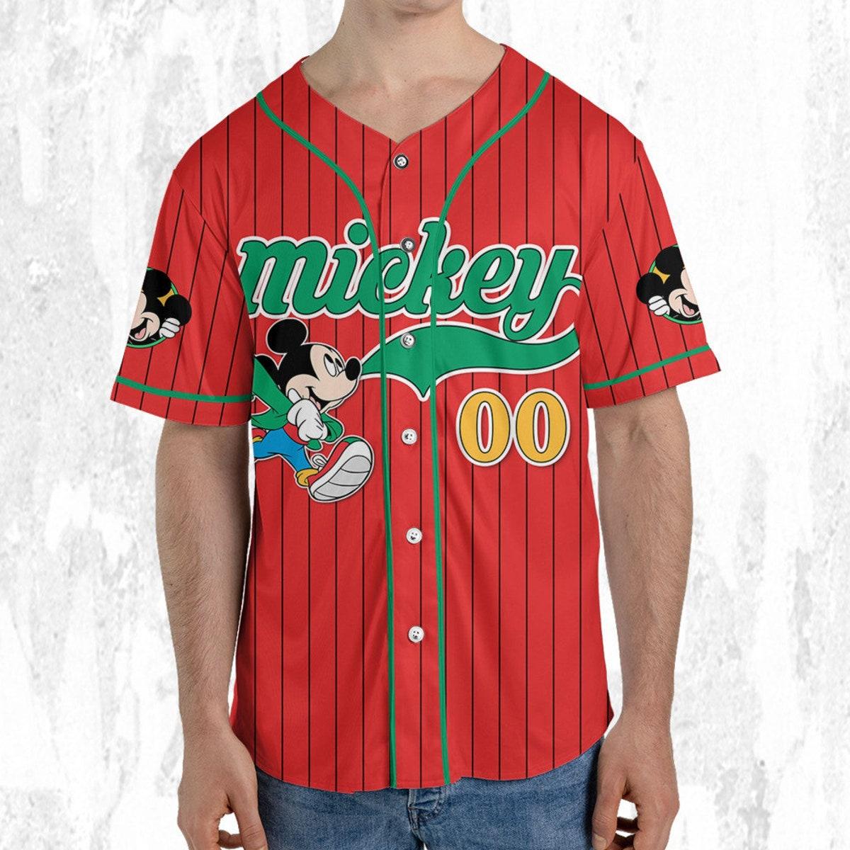 Mckenzieshoponline Mickey Mouse Young White Red Dark Green Personalized Baseball Jersey For Fans - Image 6