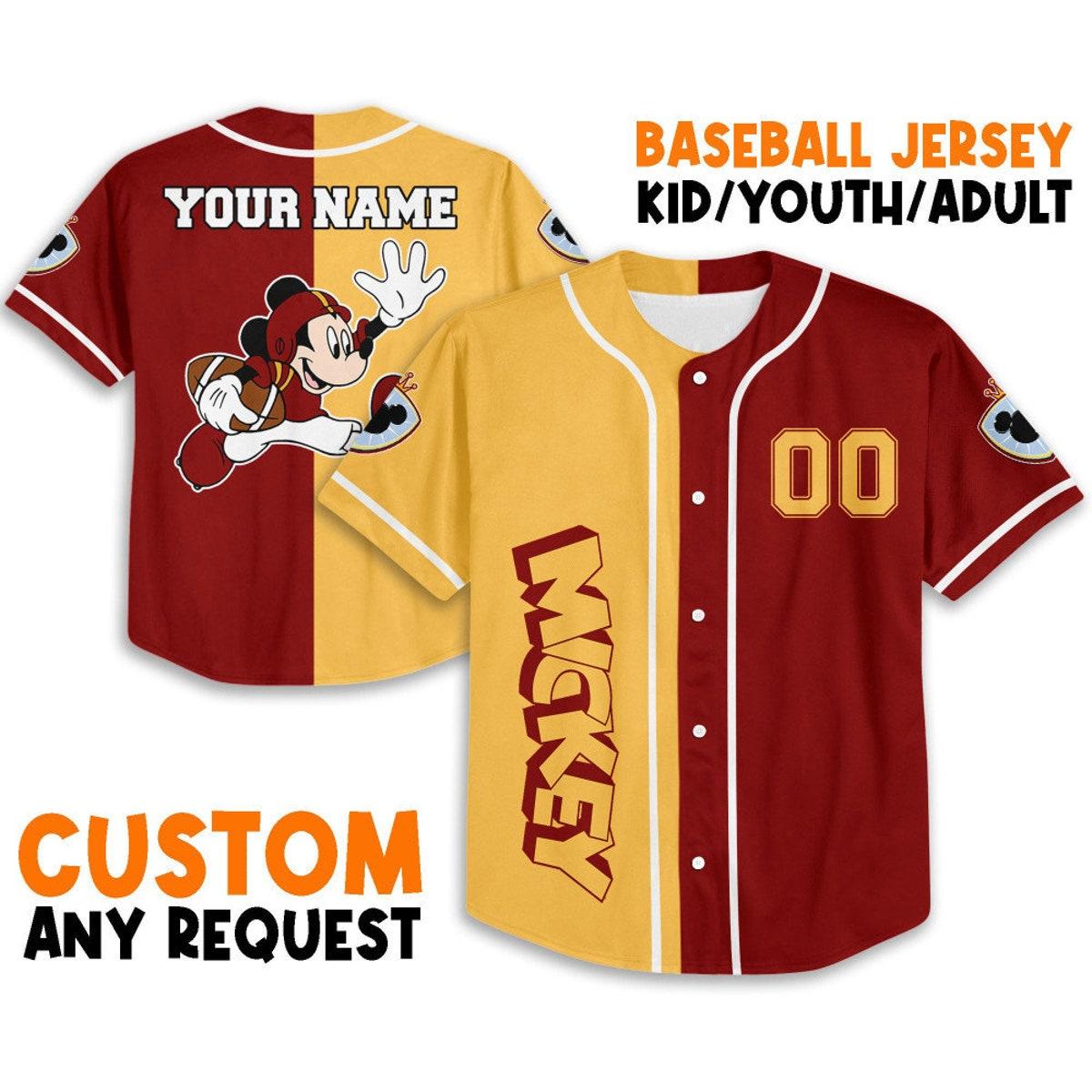 Mckenzieshoponline Mickey Rugby Red Sports Disney Personalized Baseball Jersey For Fans