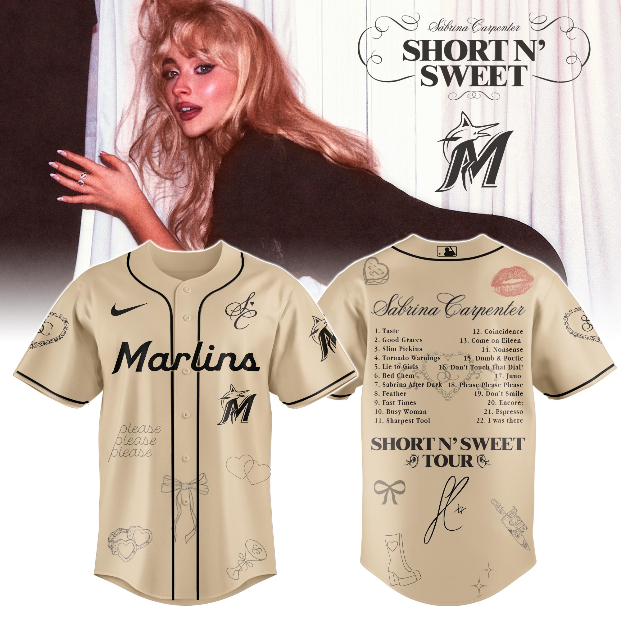 Mckenzieshoponline Minnesota Twins MLB x Sabrina Carpenter Short n' Sweet Tour Personalized Baseball Jersey For Fans