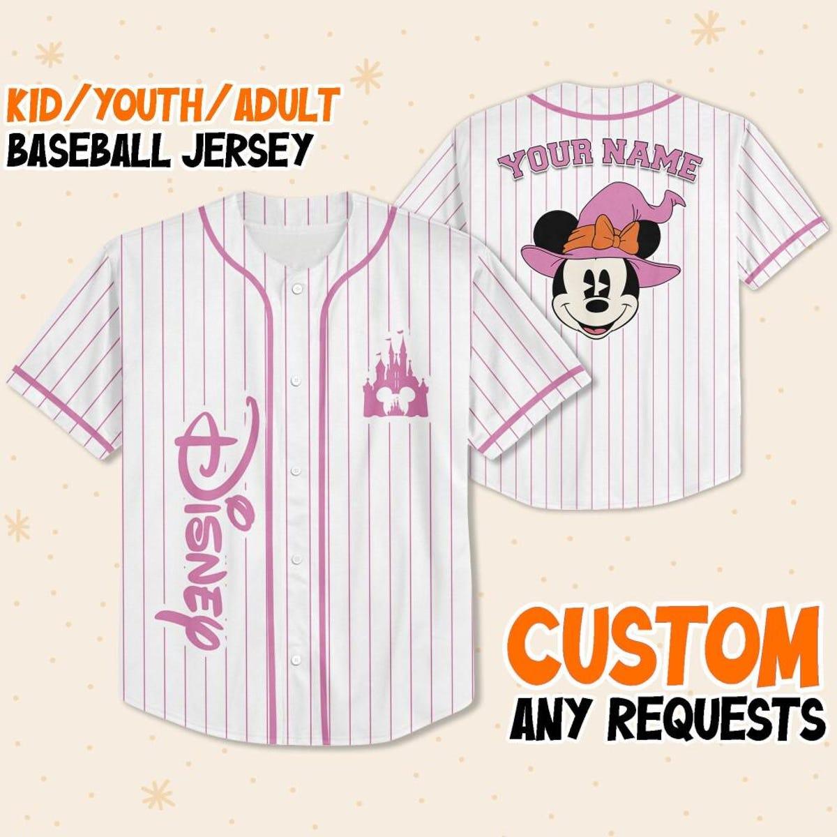 Mckenzieshoponline Minnie Mouse Halloween Magic Kingdom Disneyland Personalized Baseball Jersey For Fans