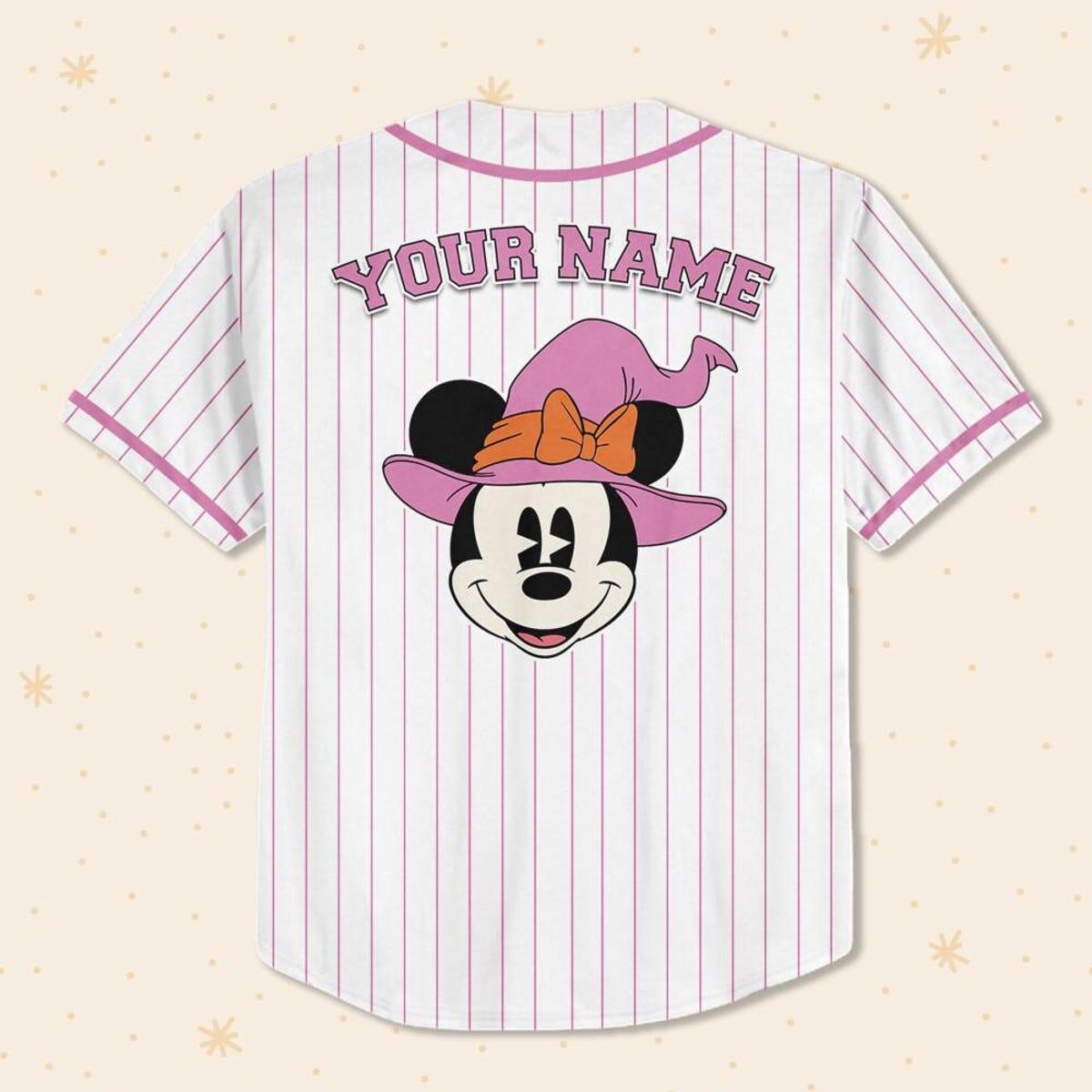 Mckenzieshoponline Minnie Mouse Halloween Magic Kingdom Disneyland Personalized Baseball Jersey For Fans - Image 4
