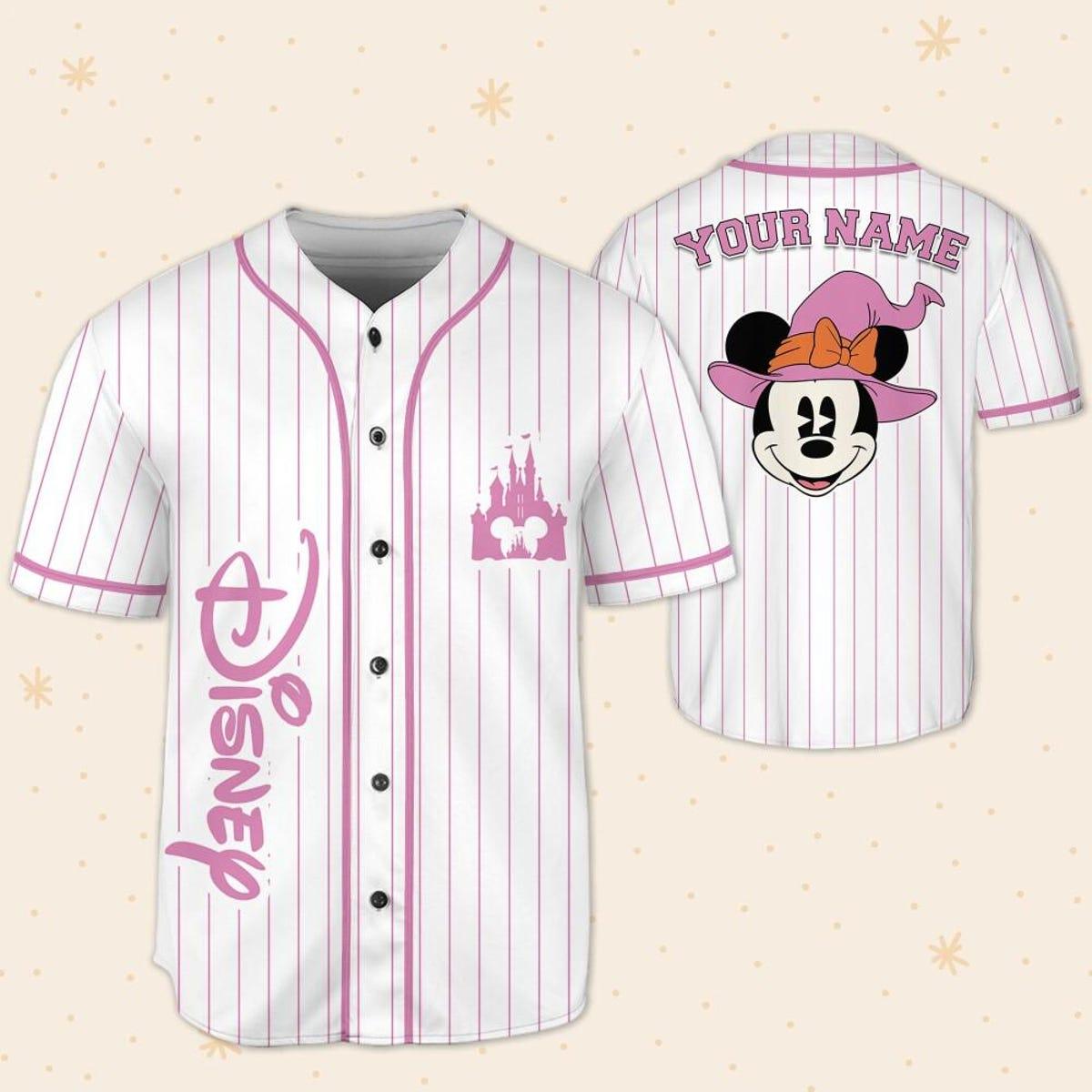 Mckenzieshoponline Minnie Mouse Halloween Magic Kingdom Disneyland Personalized Baseball Jersey For Fans - Image 6
