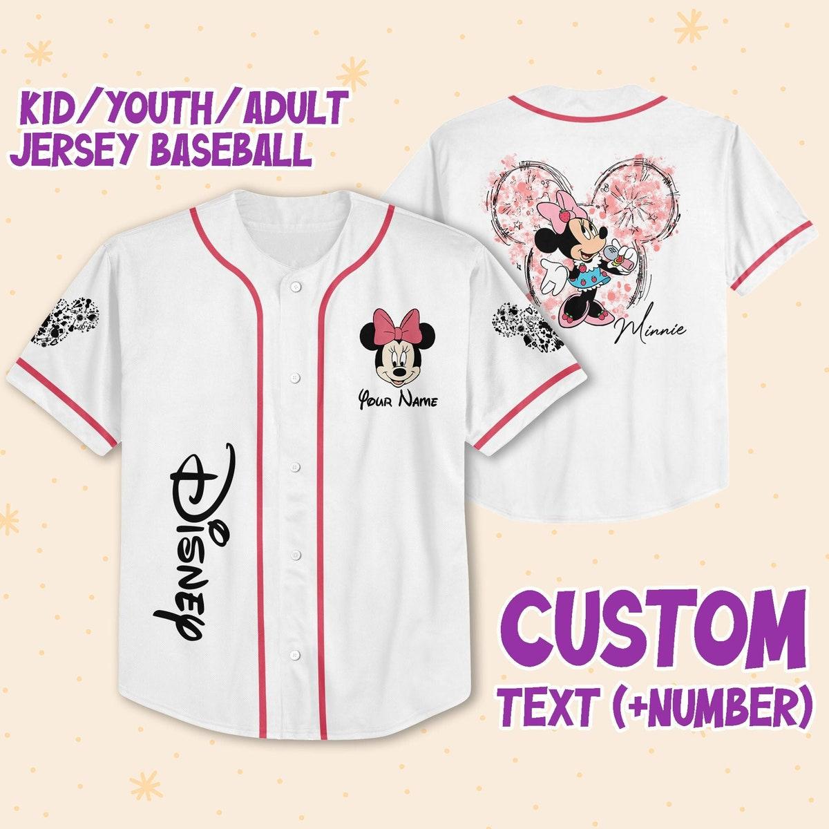 Mckenzieshoponline Minnie Music Kids Personalized Baseball Jersey For Fans
