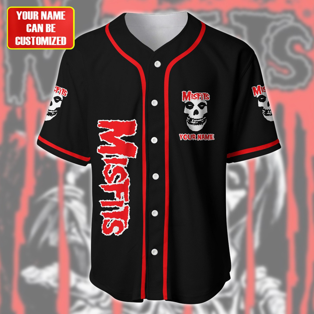 Jerseytrend Misfits Death Comes Ripping Personalized Baseball Jersey For Fans - Image 3