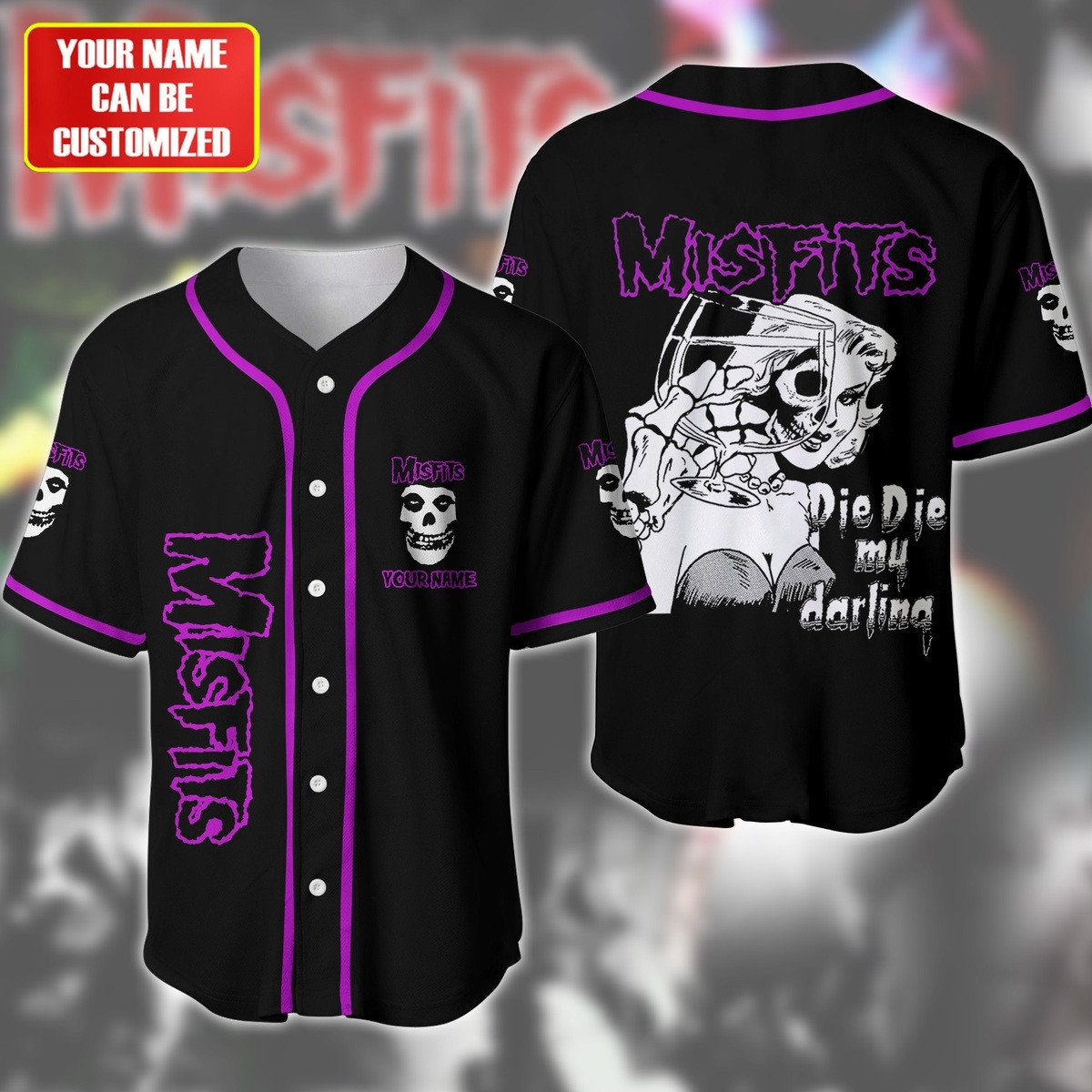 Jerseytrend Misfits Die Die My Darling Personalized Baseball Jersey For Fans