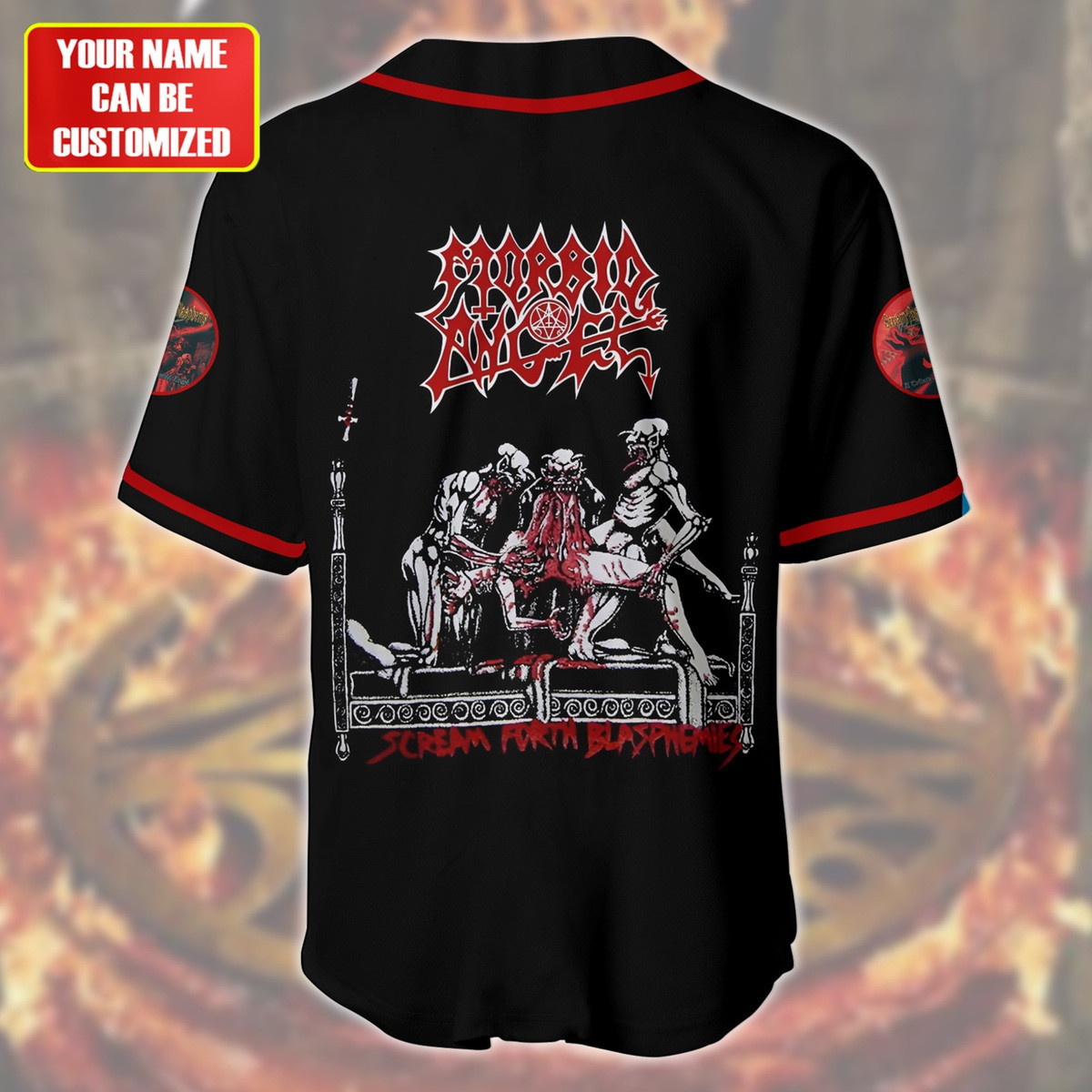 Jerseytrend Morbid Angel Scream Forth Blasphemies Personalized Baseball Jersey For Fans - Image 4