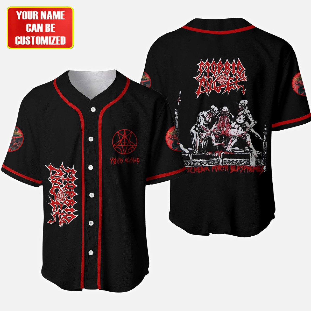 Jerseytrend Morbid Angel Scream Forth Blasphemies Personalized Baseball Jersey For Fans - Image 2