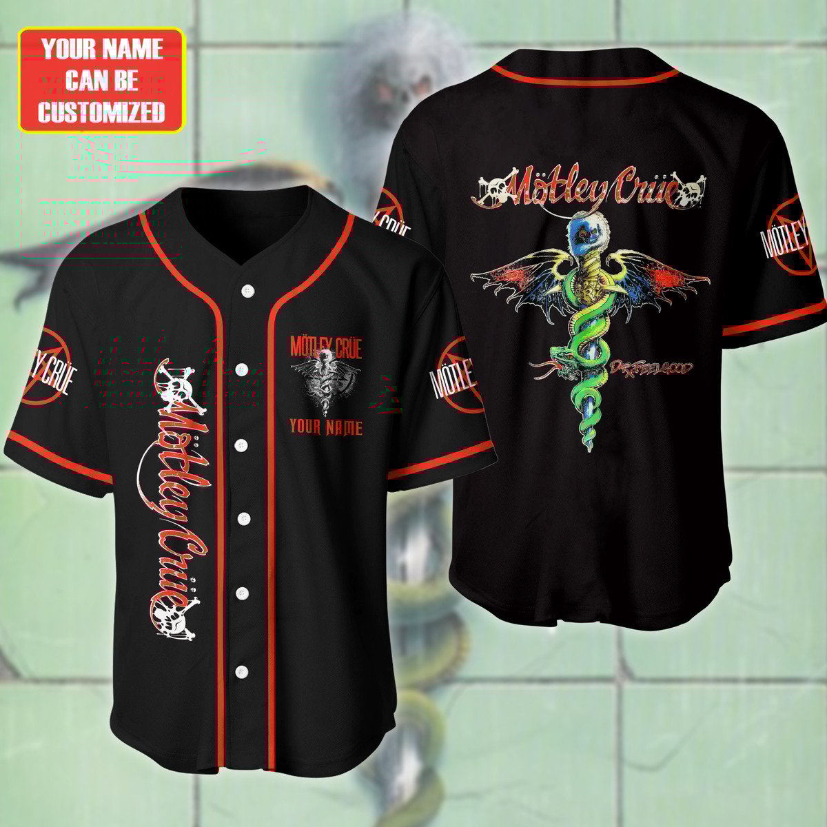 Jerseytrend Mötley Crü Band Dr Feel Good Personalized Baseball Jersey For Fans
