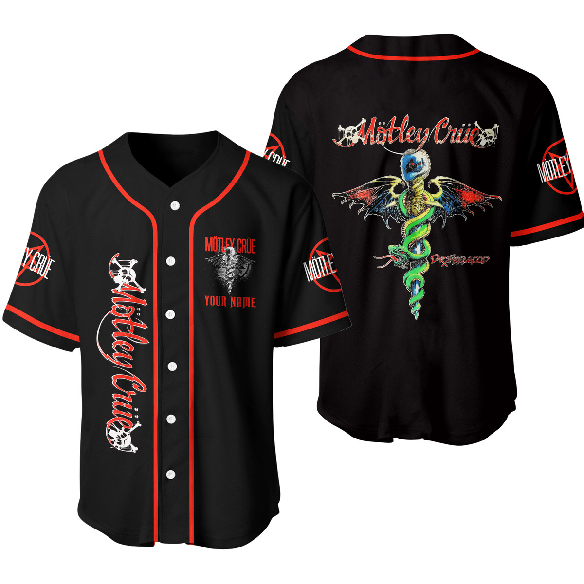 Jerseytrend Mötley Crü Band Dr Feel Good Personalized Baseball Jersey For Fans - Image 3