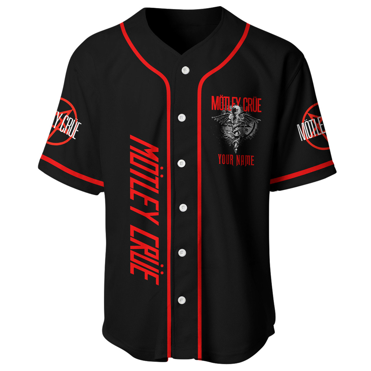 Jerseytrend Mötley Crü Band Theatre Of Pain Personalized Baseball Jersey For Fans - Image 4