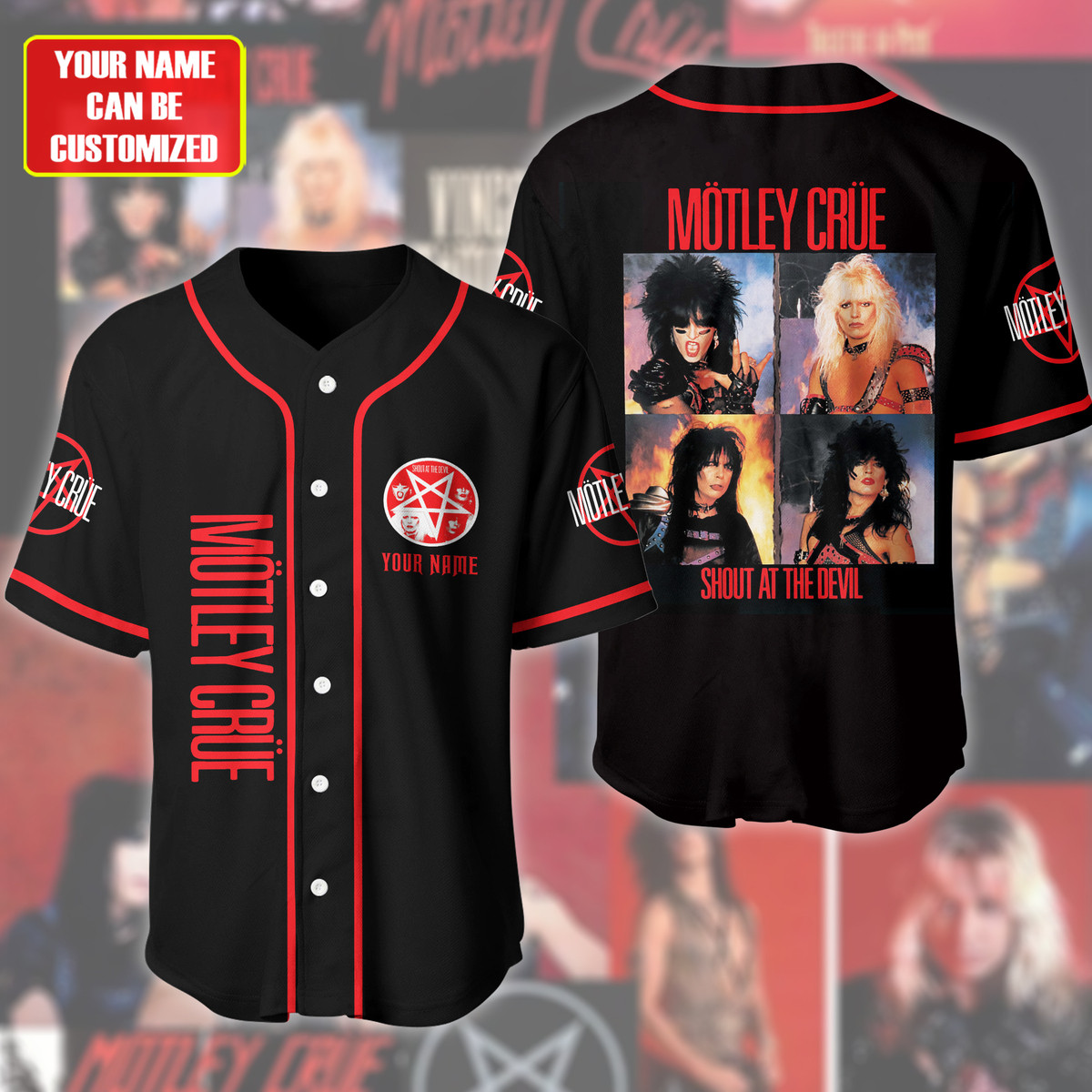 Jerseytrend Mötley Crüe Shout At The Devil Personalized Baseball Jersey For Fans - Image 2