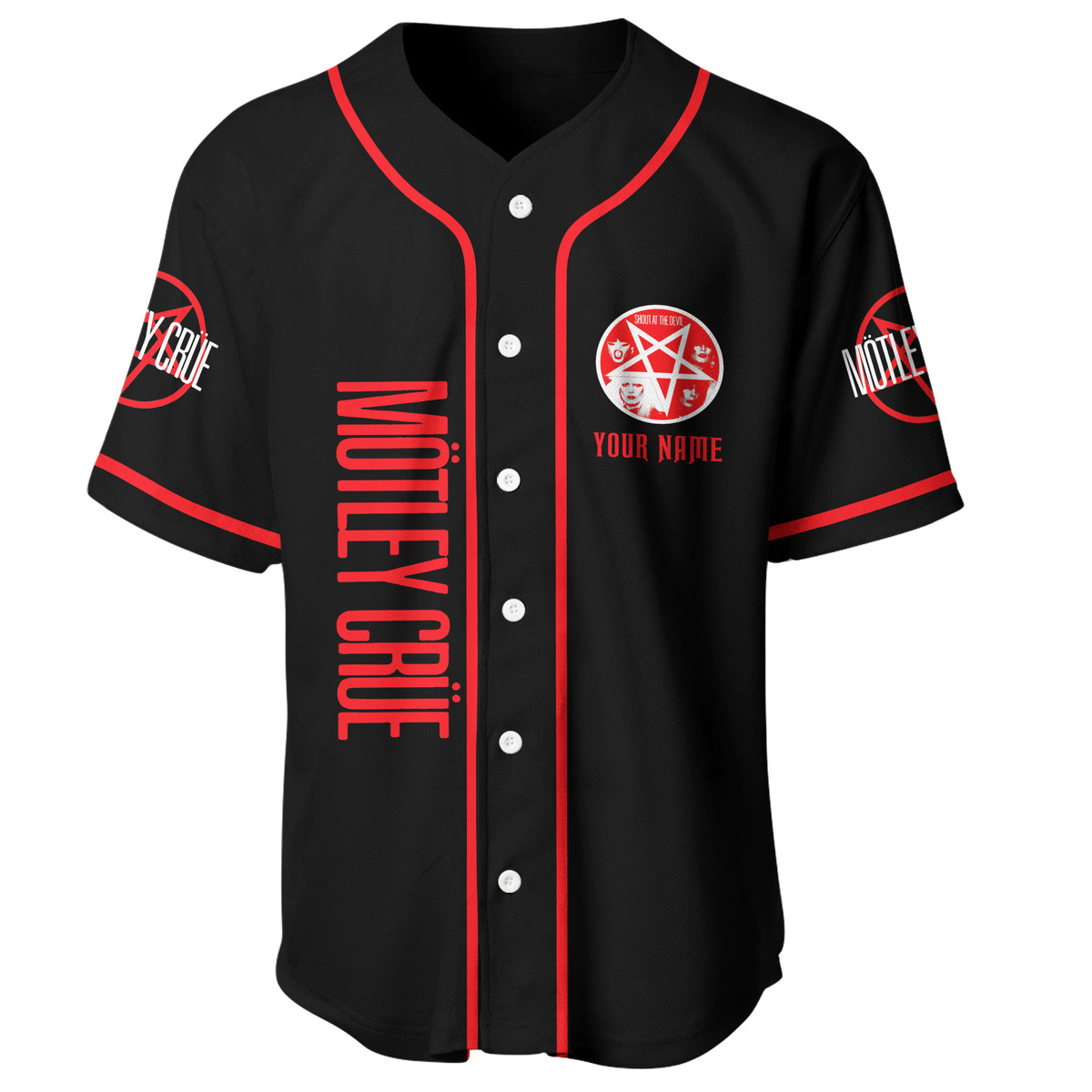 Jerseytrend Mötley Crüe Shout At The Devil Personalized Baseball Jersey For Fans - Image 4