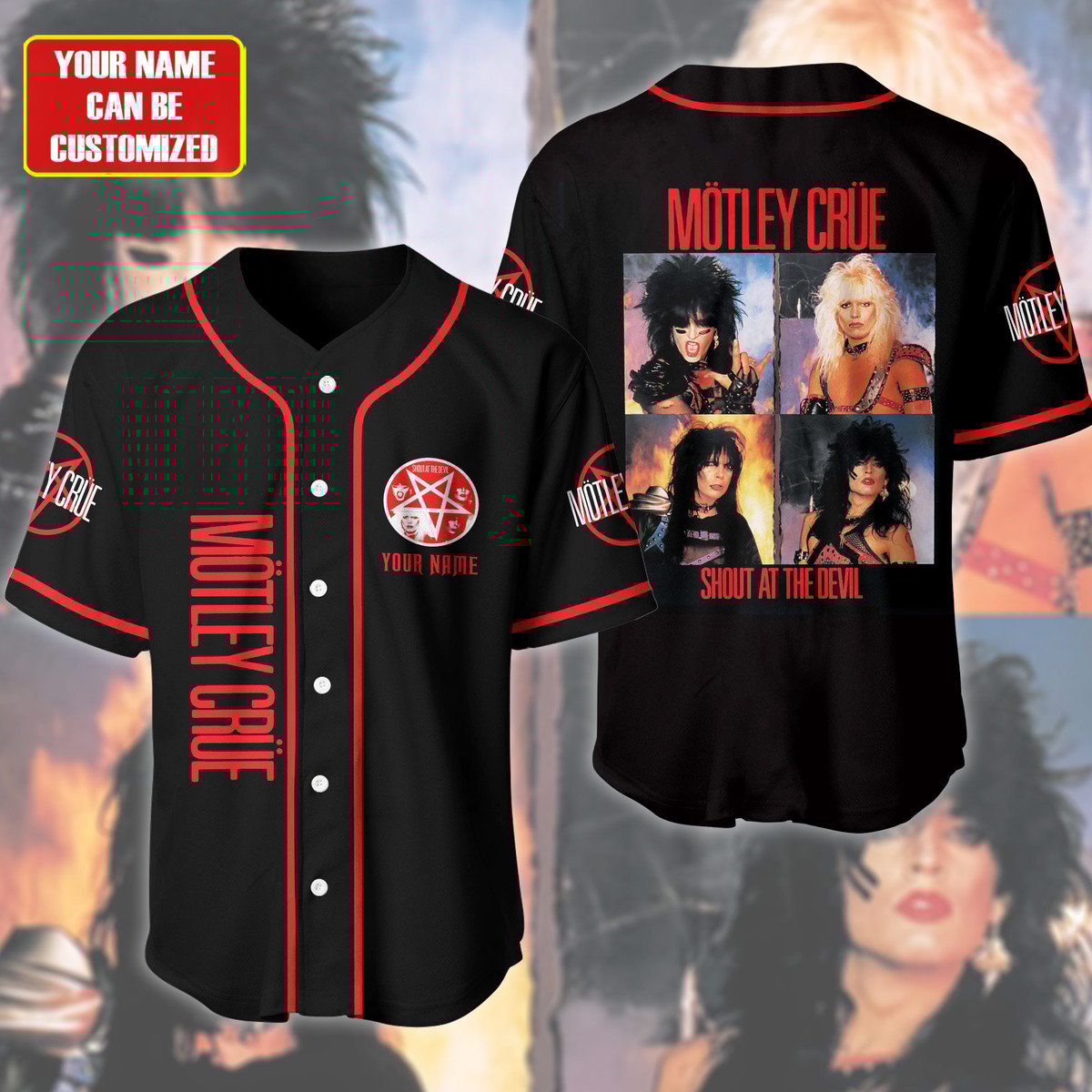 Jerseytrend Mötley Crüe Shout At The Devil Personalized Baseball Jersey For Fans