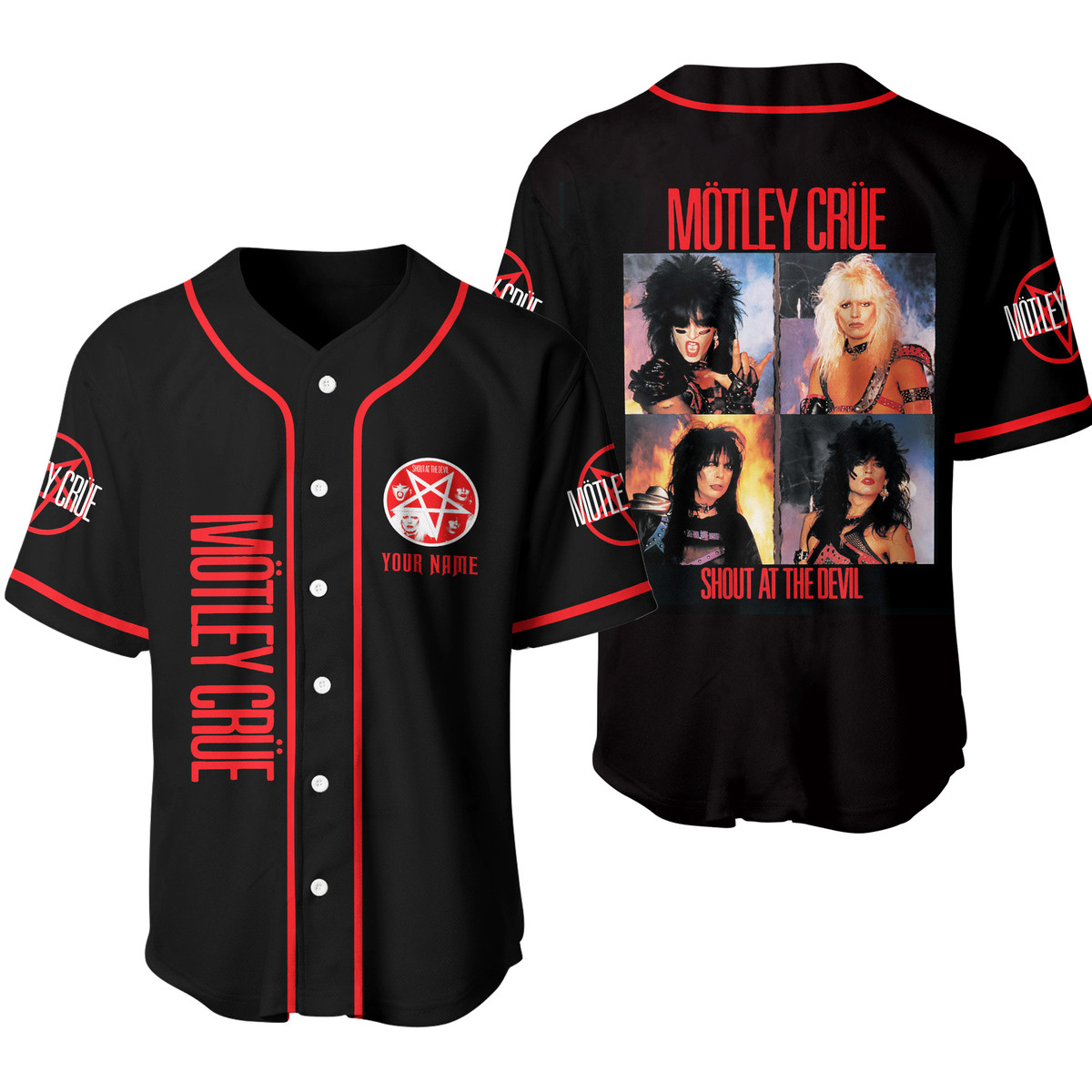 Jerseytrend Mötley Crüe Shout At The Devil Personalized Baseball Jersey For Fans - Image 3