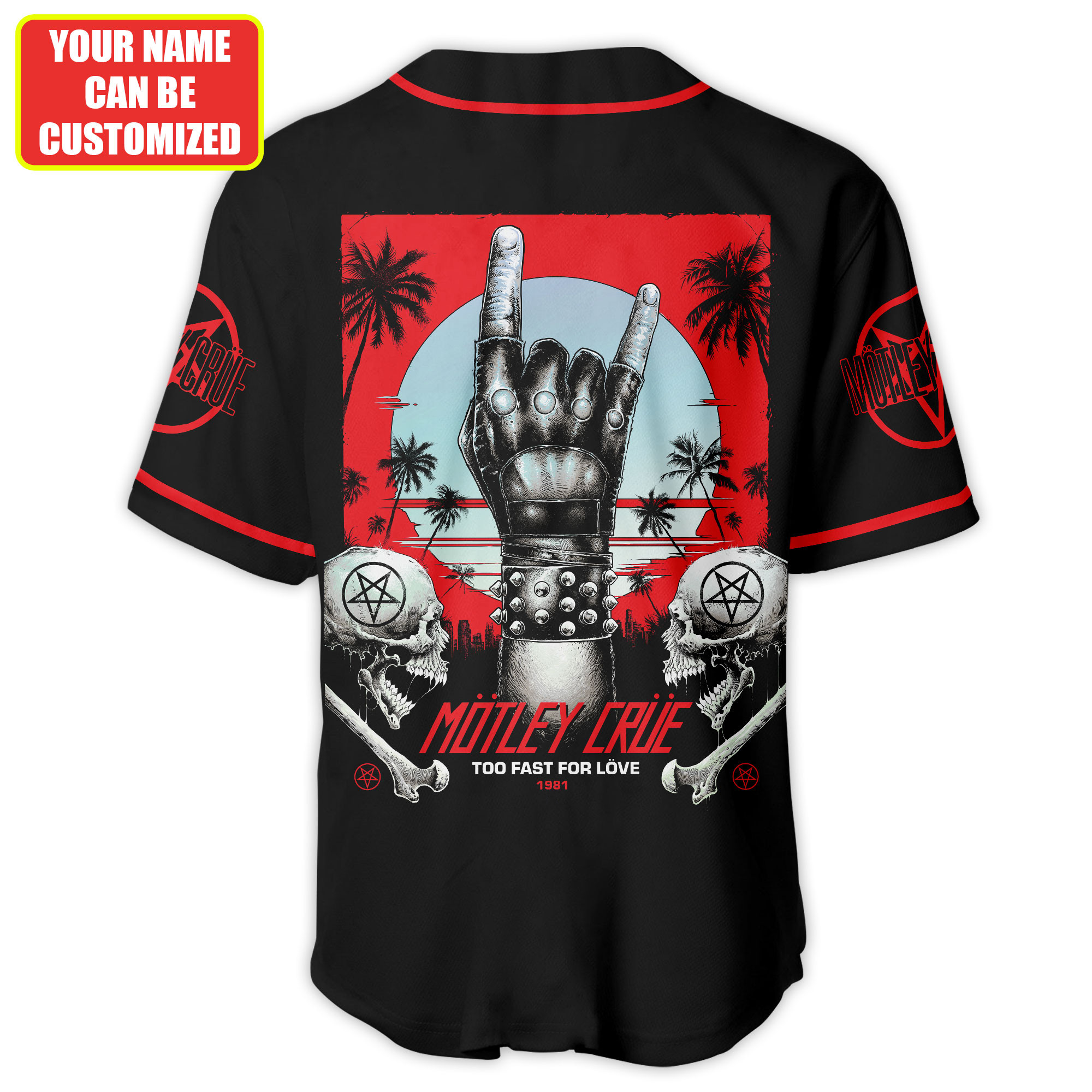 Jerseytrend Mötley Crüe Too Fast For Love Personalized Baseball Jersey For Fans - Image 6