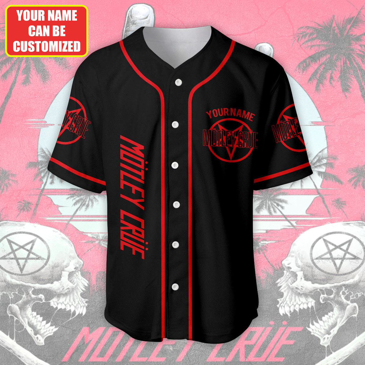 Jerseytrend Mötley Crüe Too Fast For Love Personalized Baseball Jersey For Fans - Image 3