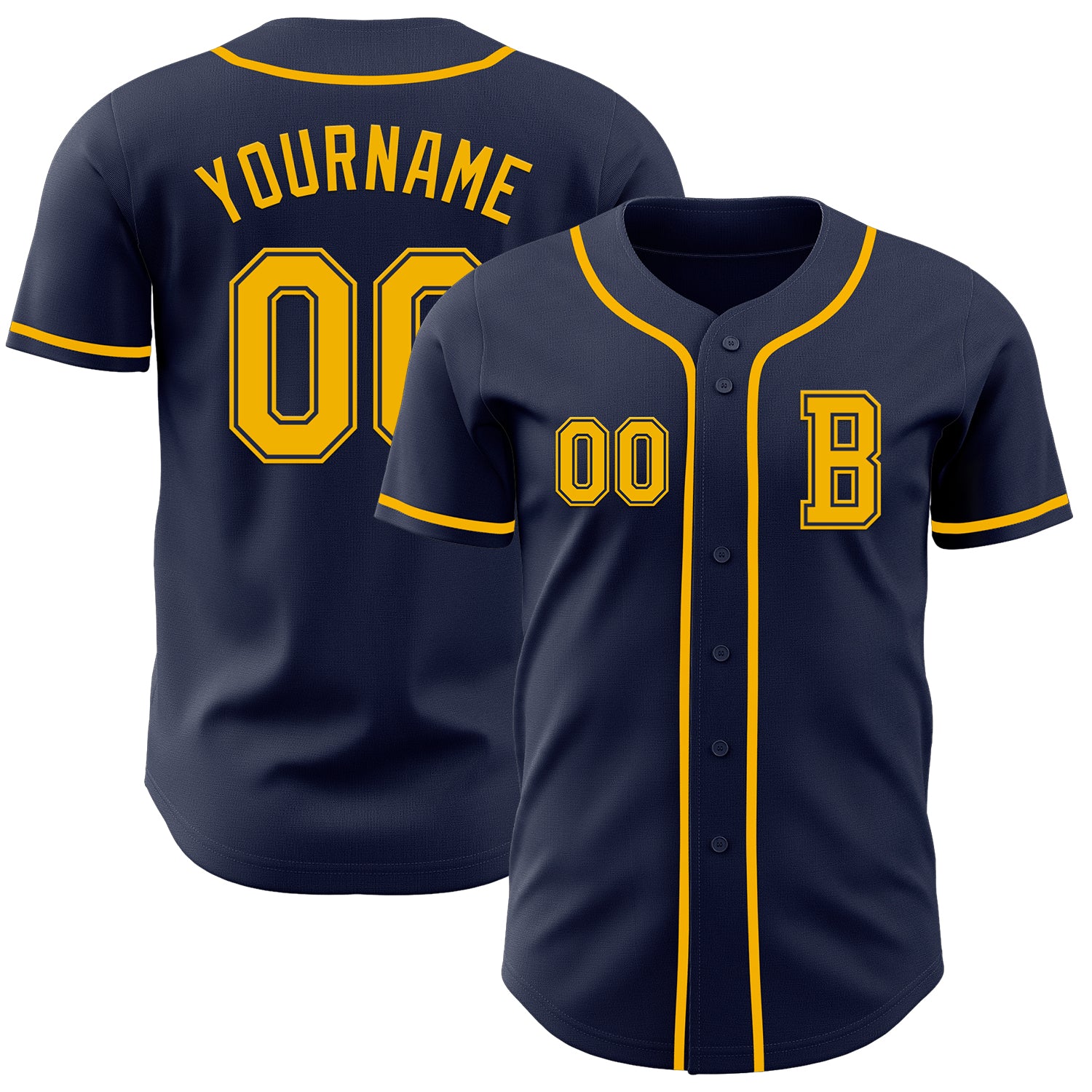 Mckenzieshoponline Navy Gold Personalized Baseball Jersey For Fans