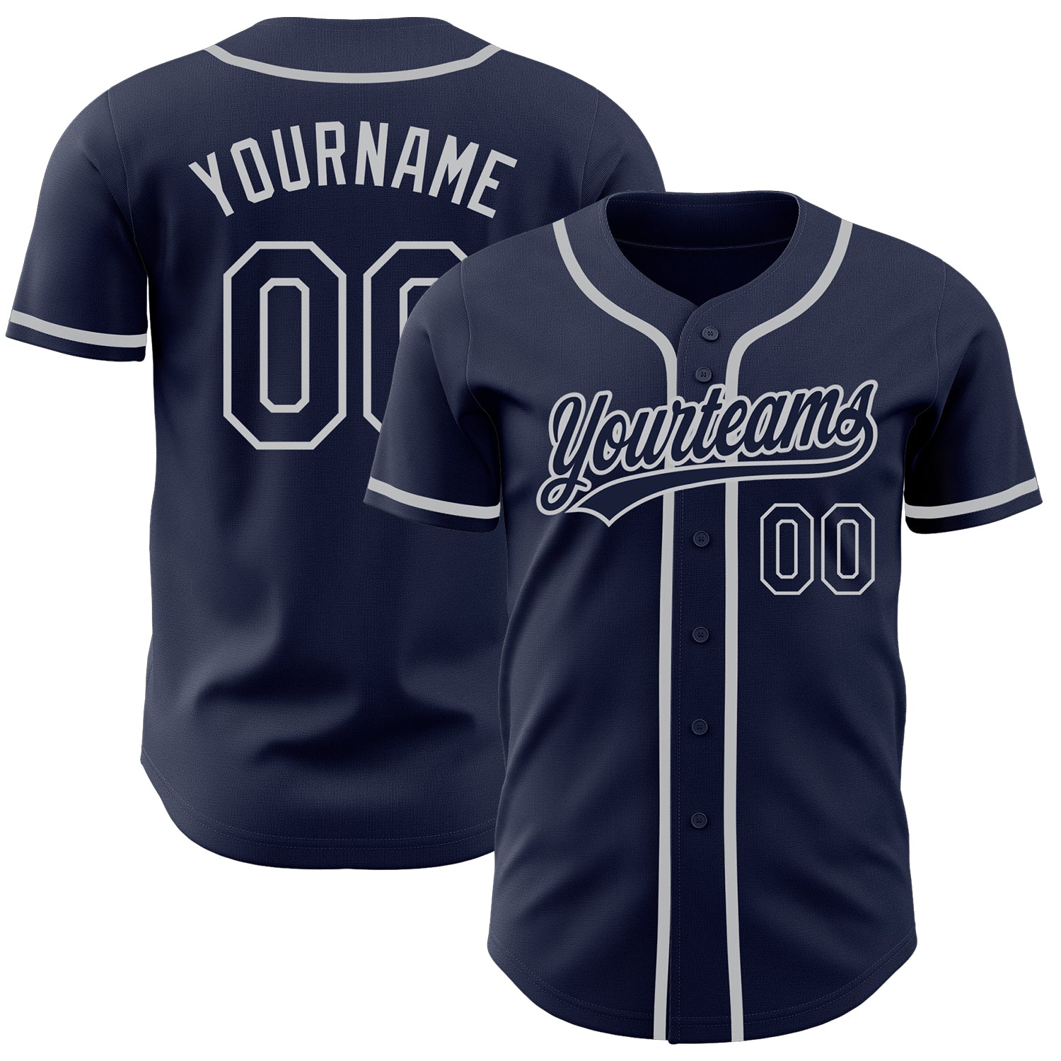 Jerseytrend Navy Navy Gray Personalized Baseball Jersey For Fans