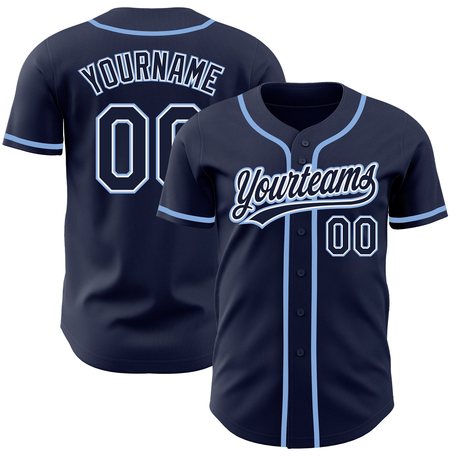 Jerseytrend Navy Navy Light Blue Personalized Baseball Jersey For Fans