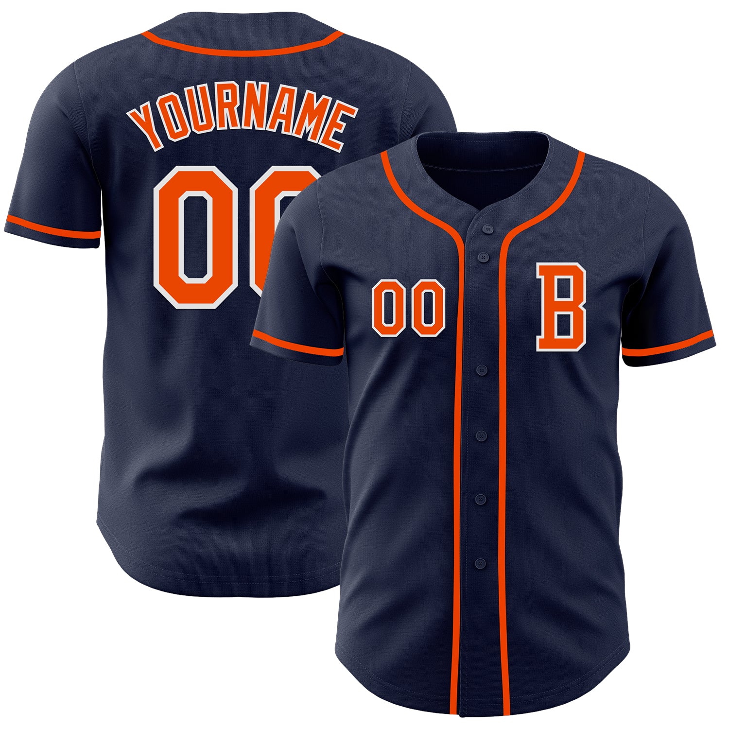 Mckenzieshoponline Navy Orange White Personalized Baseball Jersey For Fans