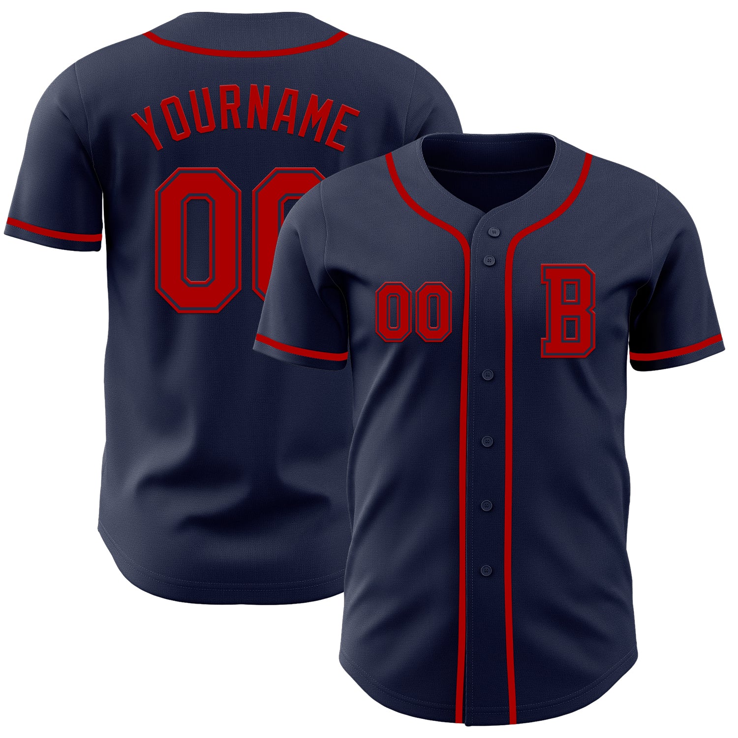 Jerseytrend Navy Red Personalized Baseball Jersey For Fans