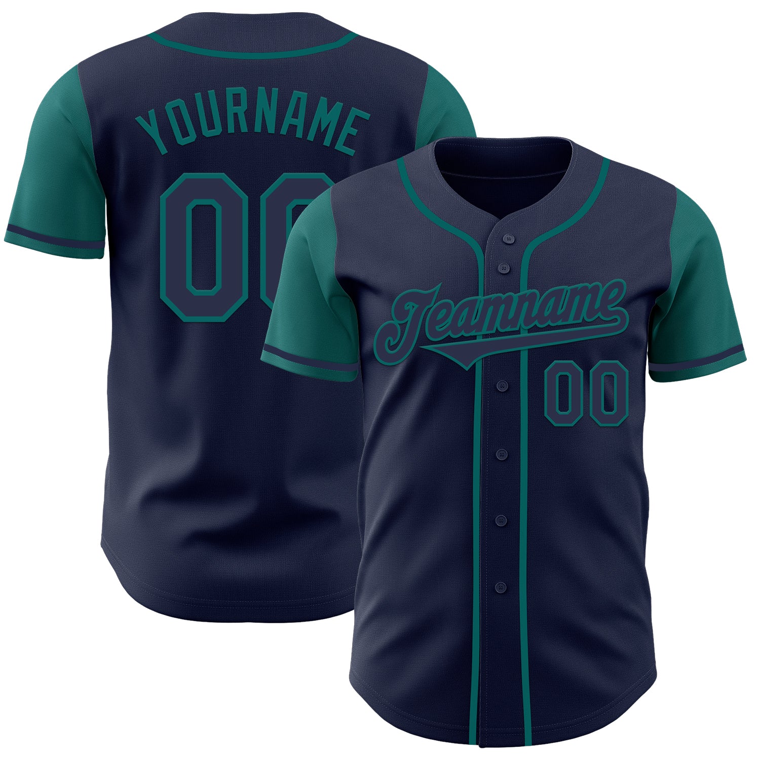 Jerseytrend Navy Teal Two Tone Personalized Baseball Jersey For Fans