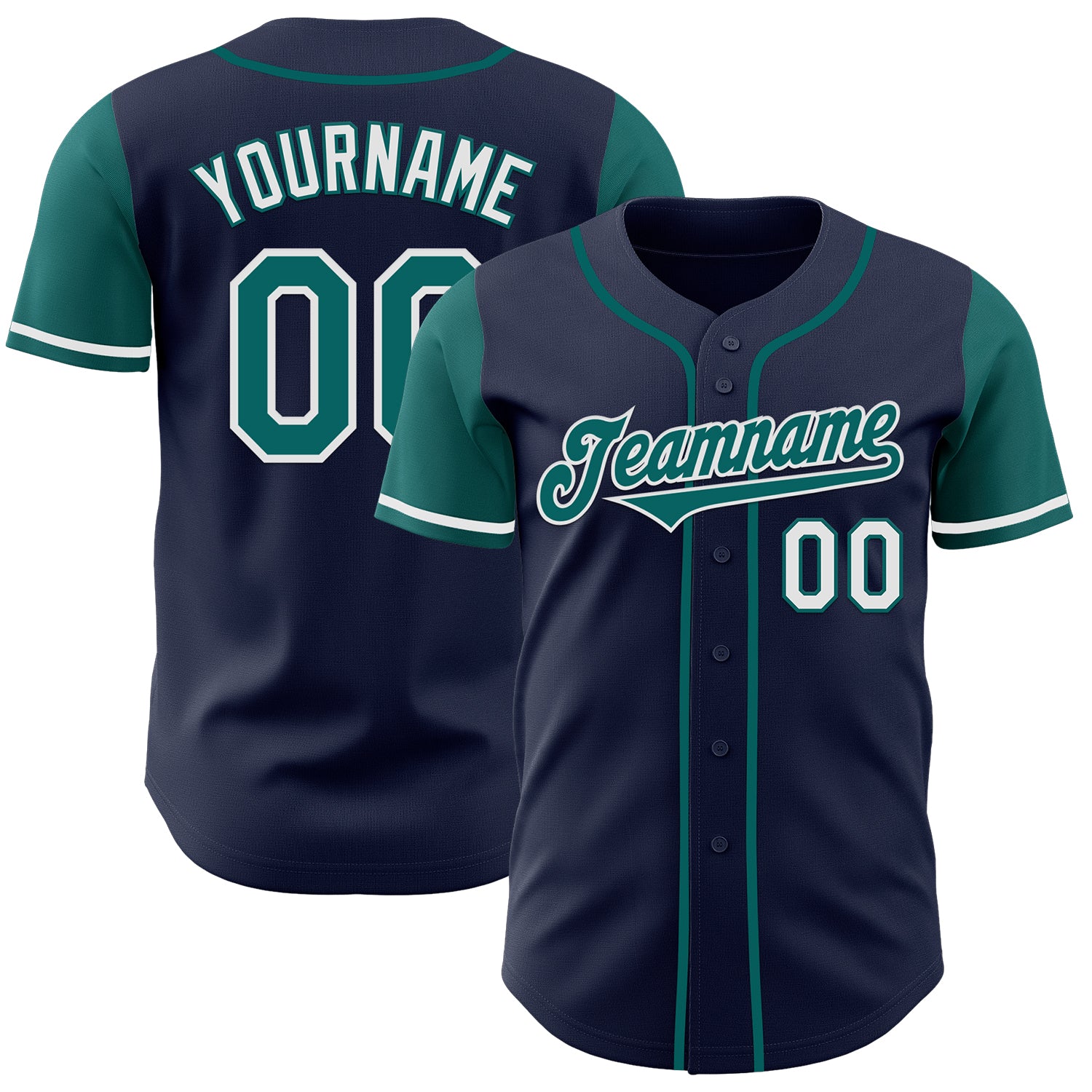 Jerseytrend Navy Teal White Two Tone Personalized Baseball Jersey For Fans